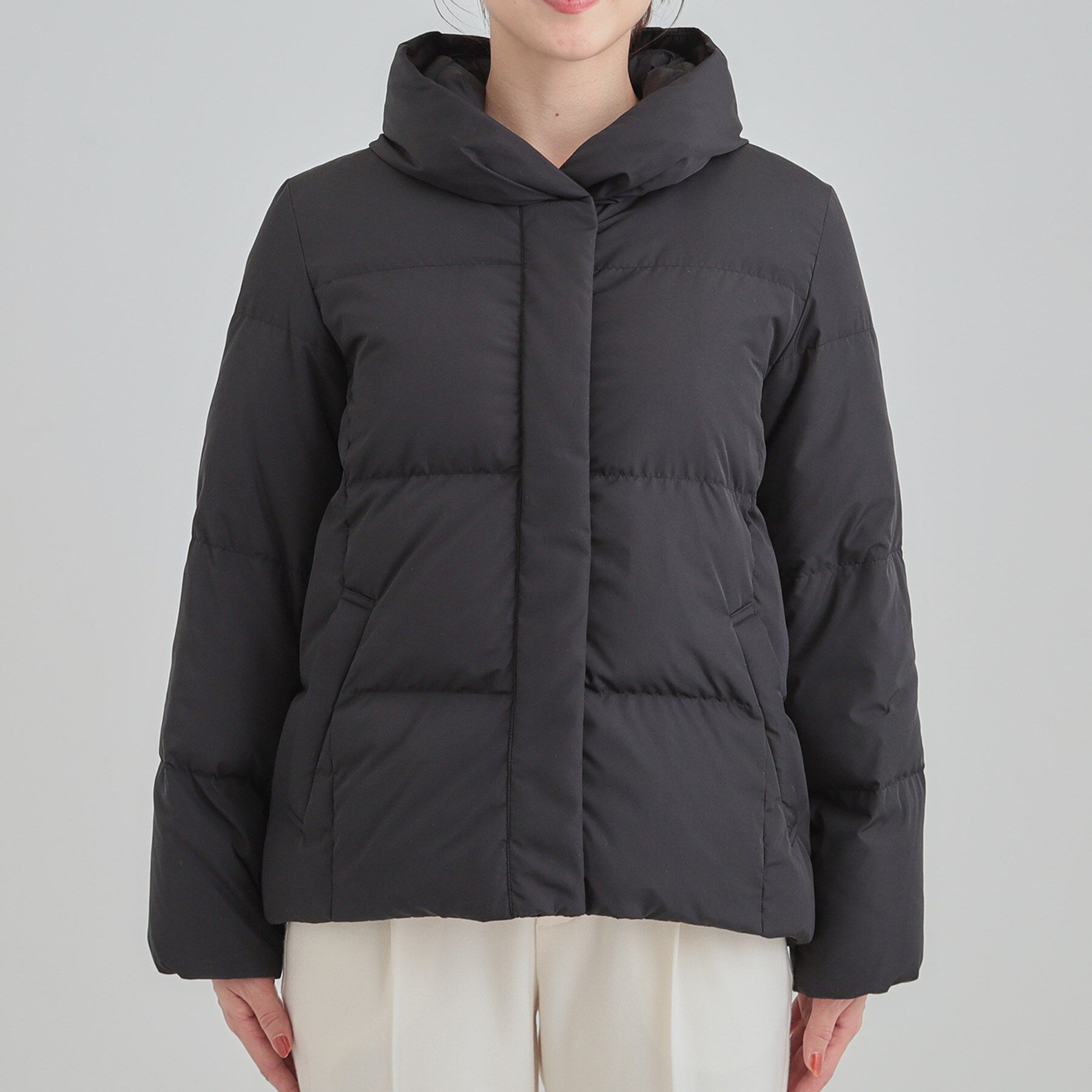 SHOO･LA･RUE「【撥水/洗える】ショートフーディーダウン」|ダウン|