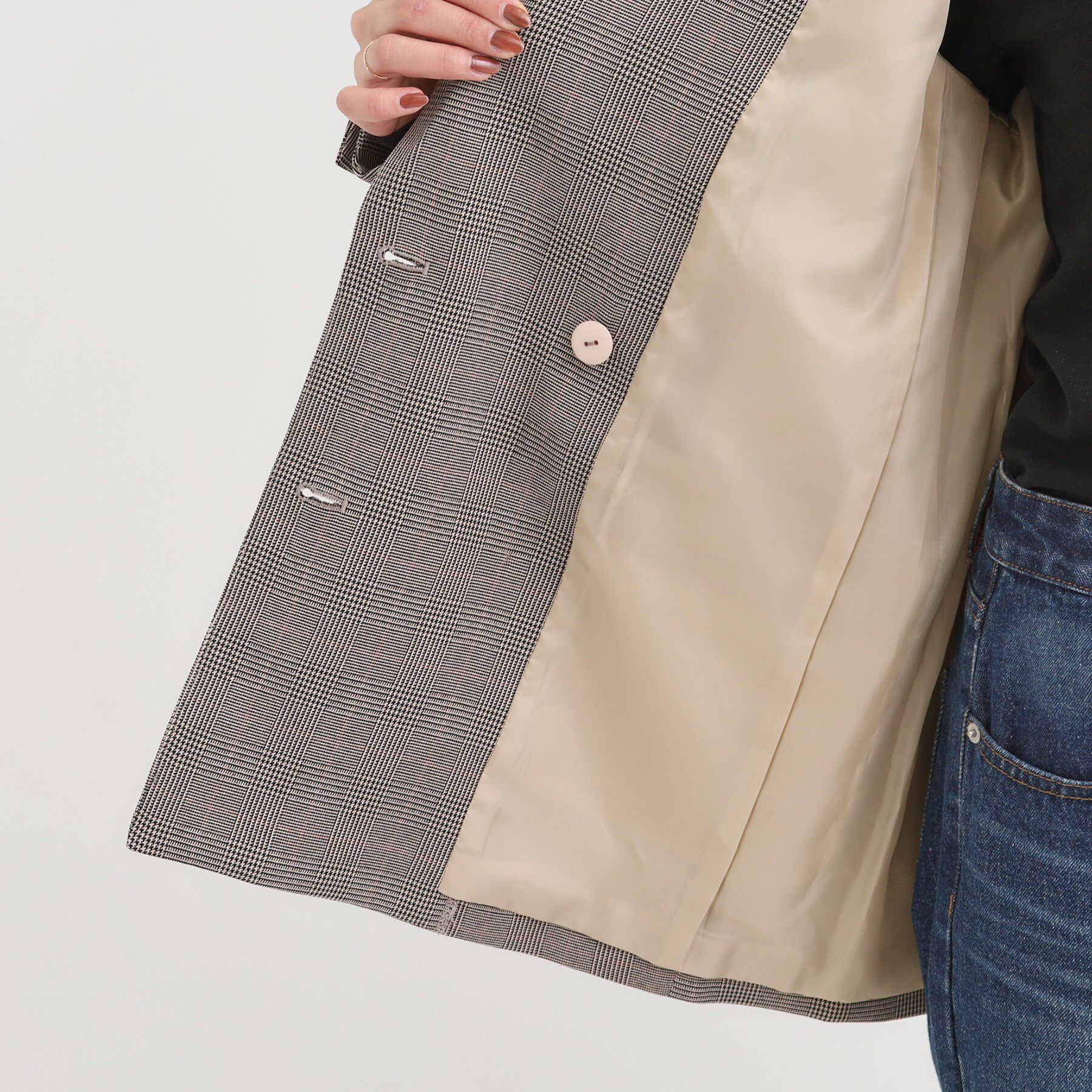 SHOO･LA･RUE「【洗える/S-LL/セットアップ可】カジュアルからきれいめまで ダブルジャケット」|テーラードジャケット|