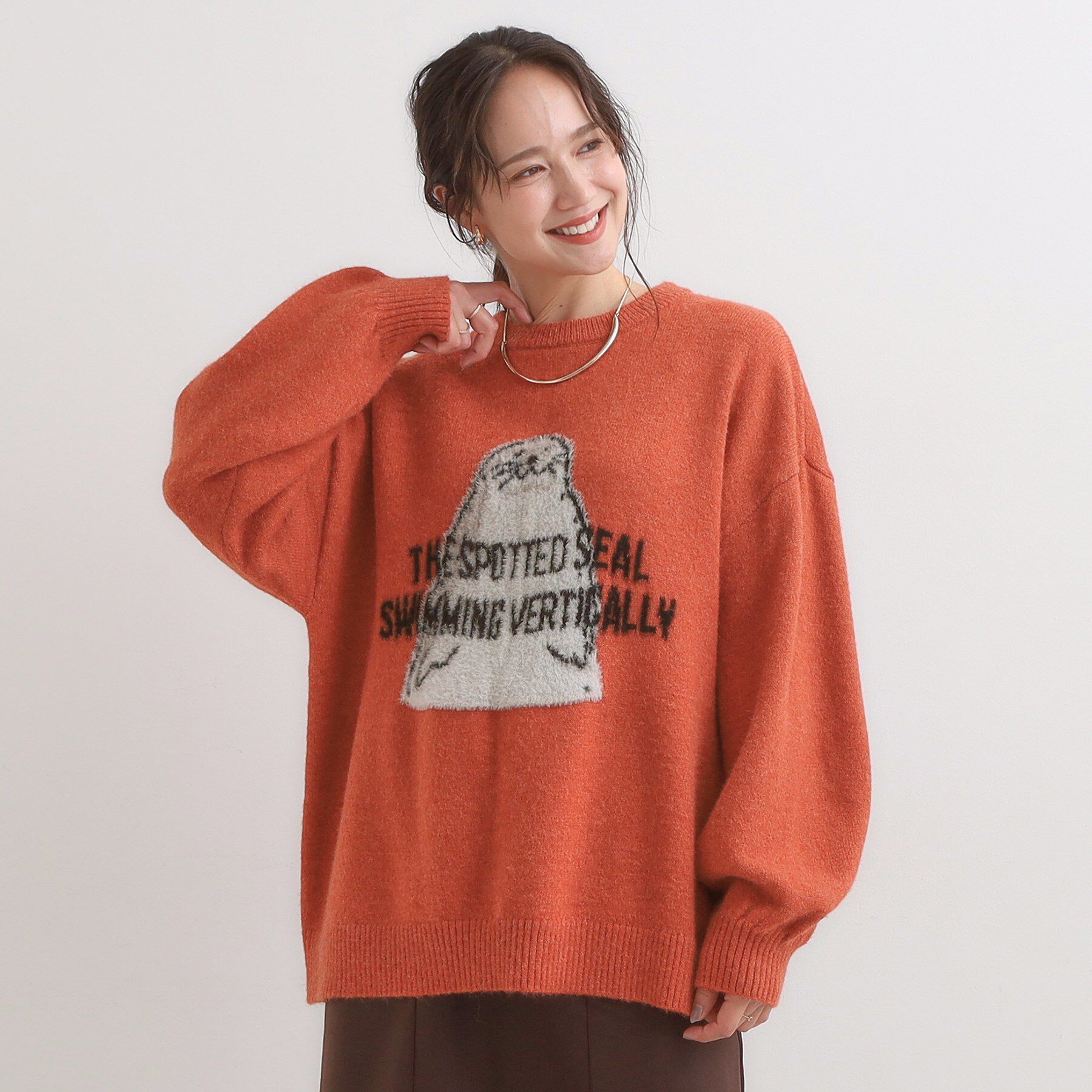 SHOO･LA･RUE「【旭山動物園応援商品】ゆるアニマル ふわふわジャカードニット」|ニット・セーター|