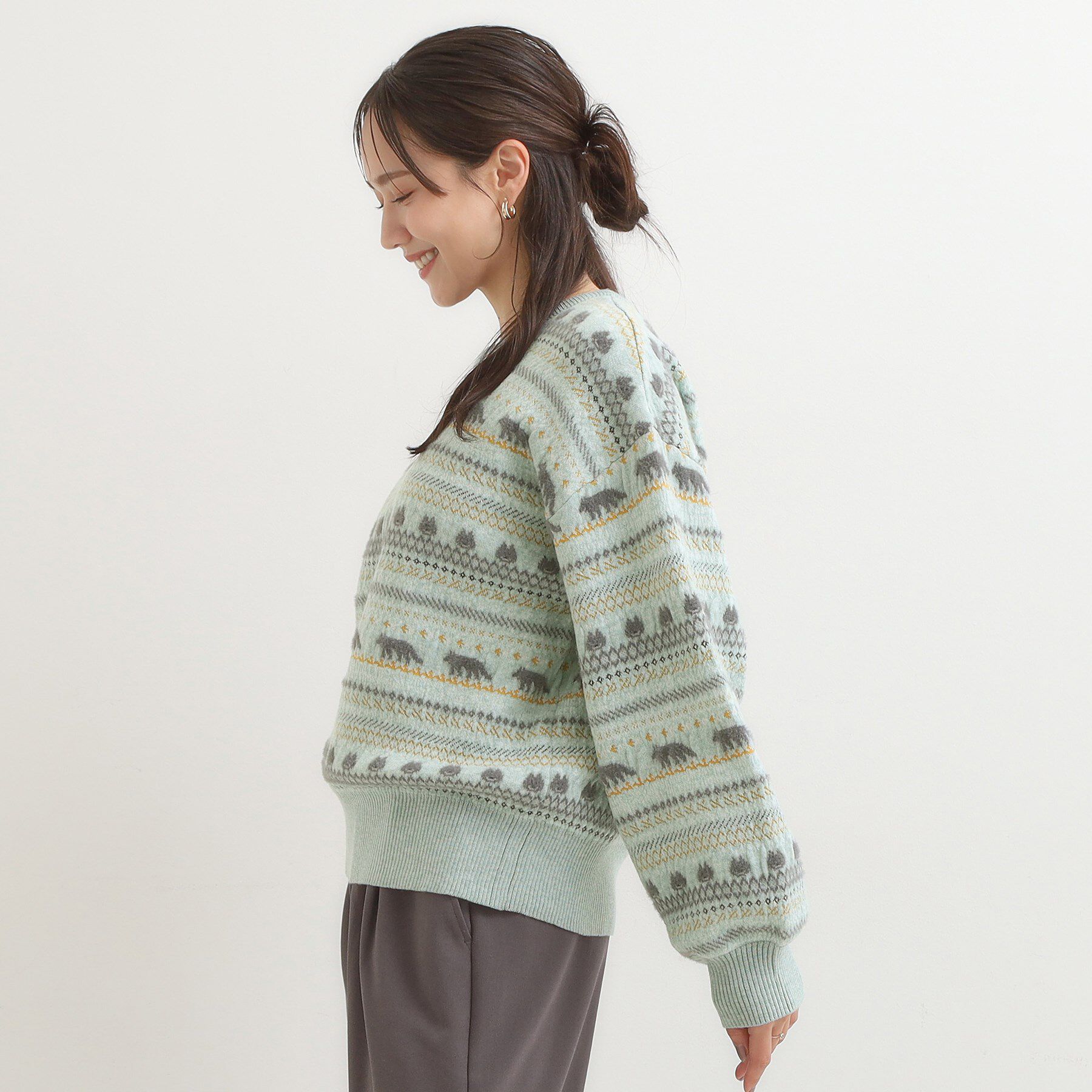 SHOO･LA･RUE「【旭山動物園応援商品】ノルディック柄 モールニット」|ニット・セーター|