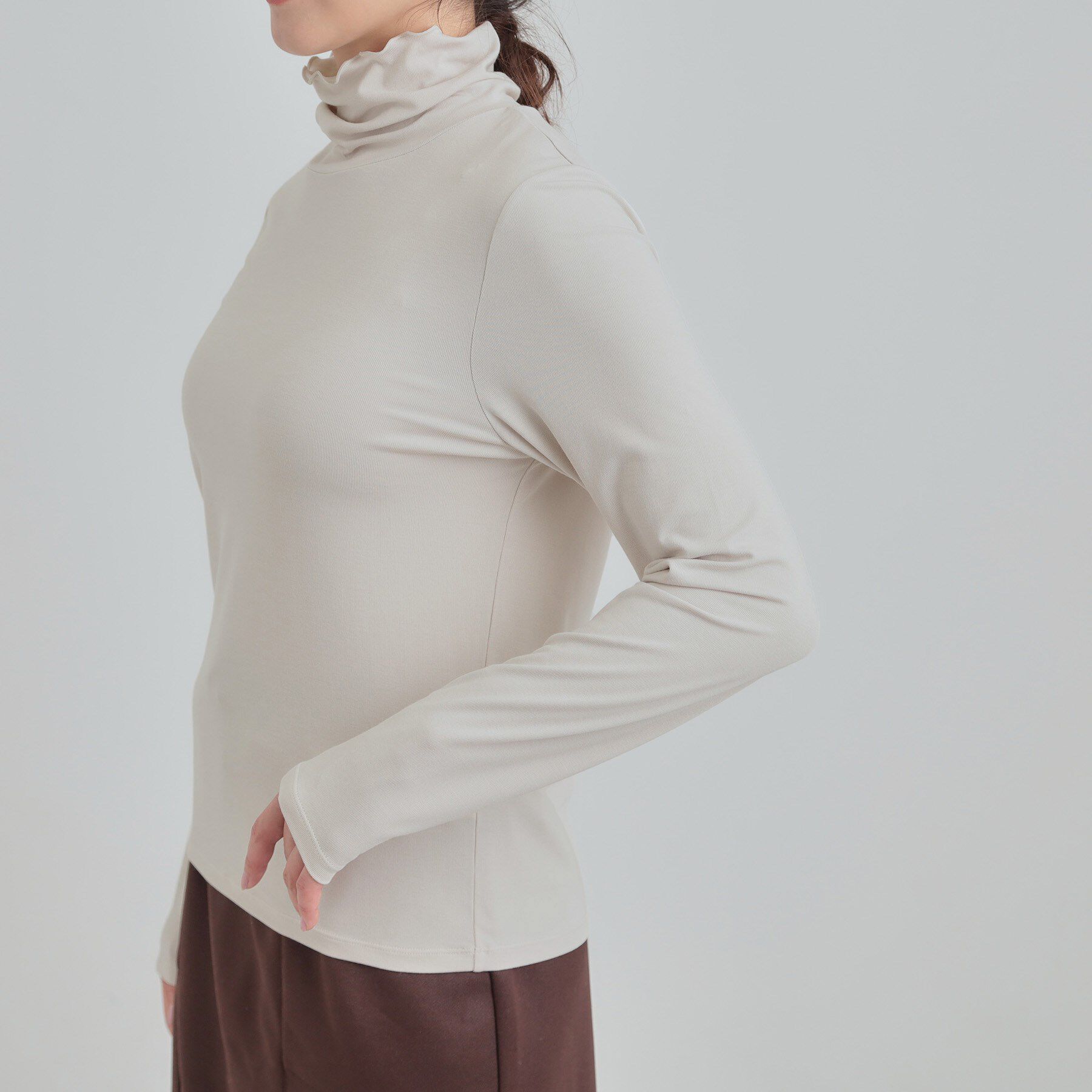 SHOO･LA･RUE「【あったか/S-LL】秋冬の救世主 タートルネックインナー」|Tシャツ・カットソー|