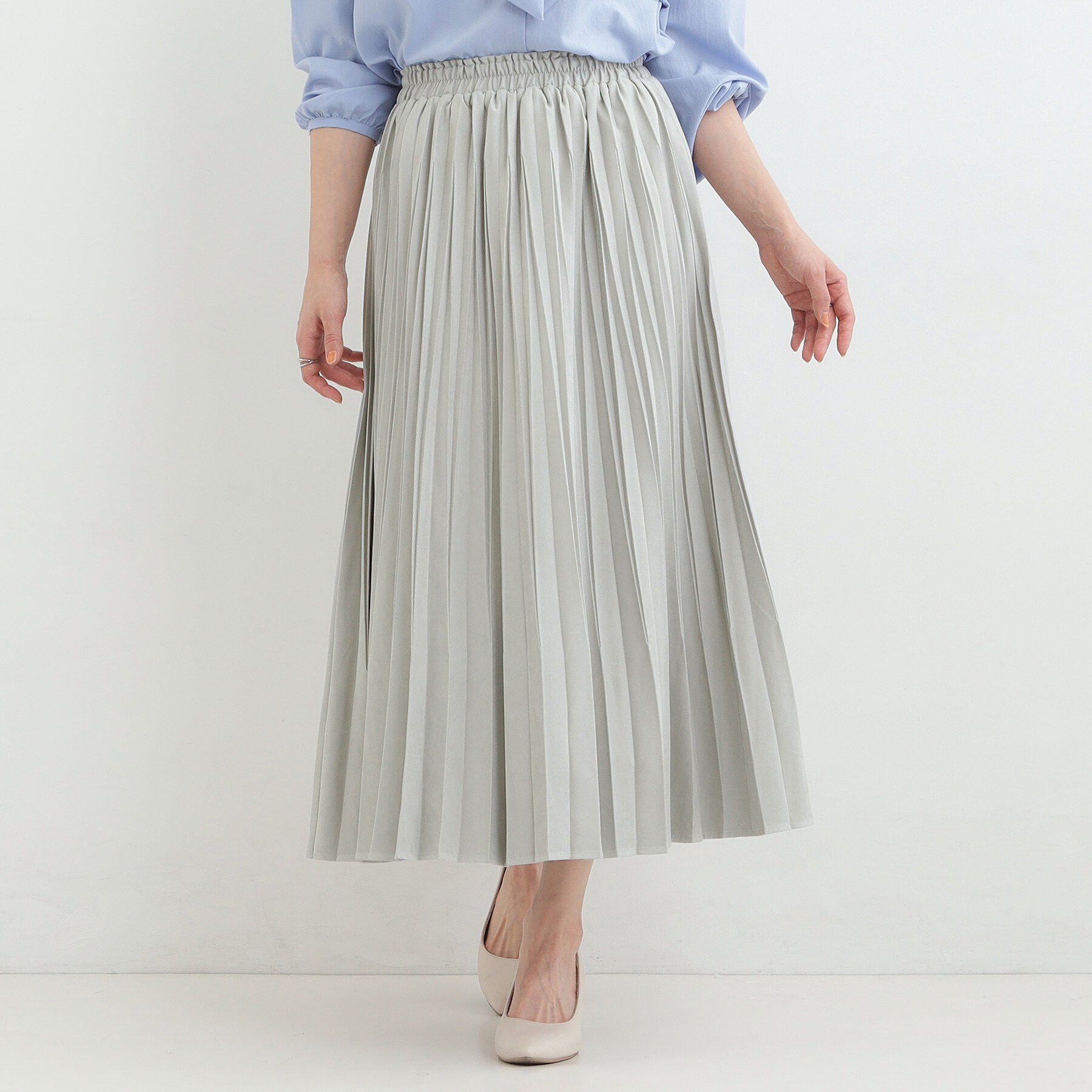 SHOO･LA･RUE「【洗濯機可/S-LL】きれいめにもカジュアルにも スエードライク プリーツスカート」|スカート|
