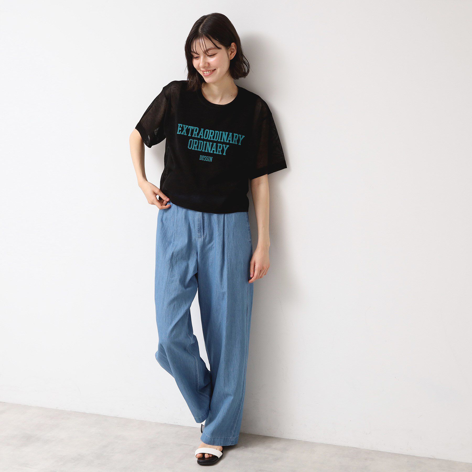 Dessin「【洗える】シースルーロゴニット」|ニット・セーター|