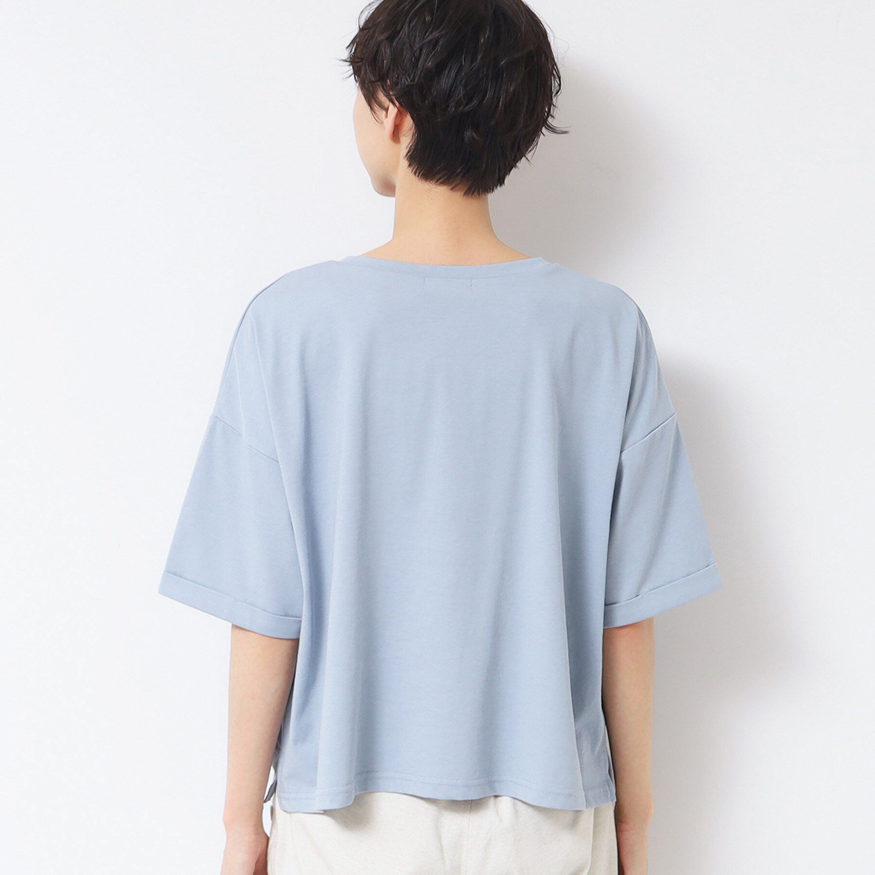 Dessin「【二の腕カバー/接触冷感/UV】ロールアップスリーブTシャツ（XS～L）」|Tシャツ・カットソー|