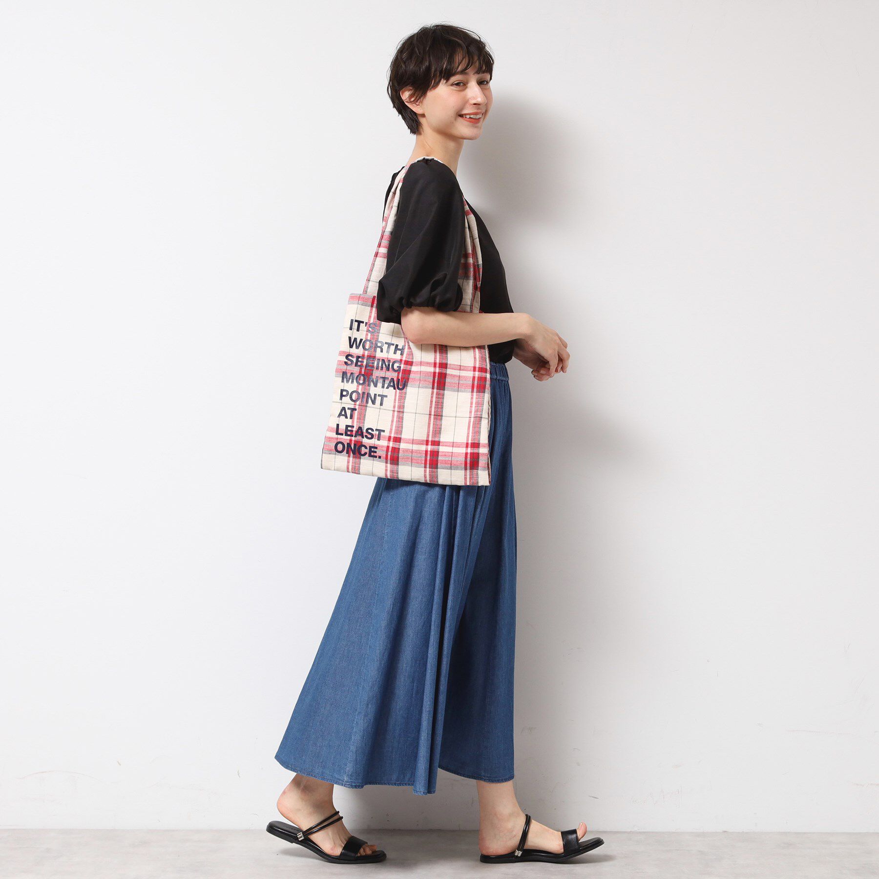 Dessin「【A4収納可・軽量】チェックトート」|トートバッグ|