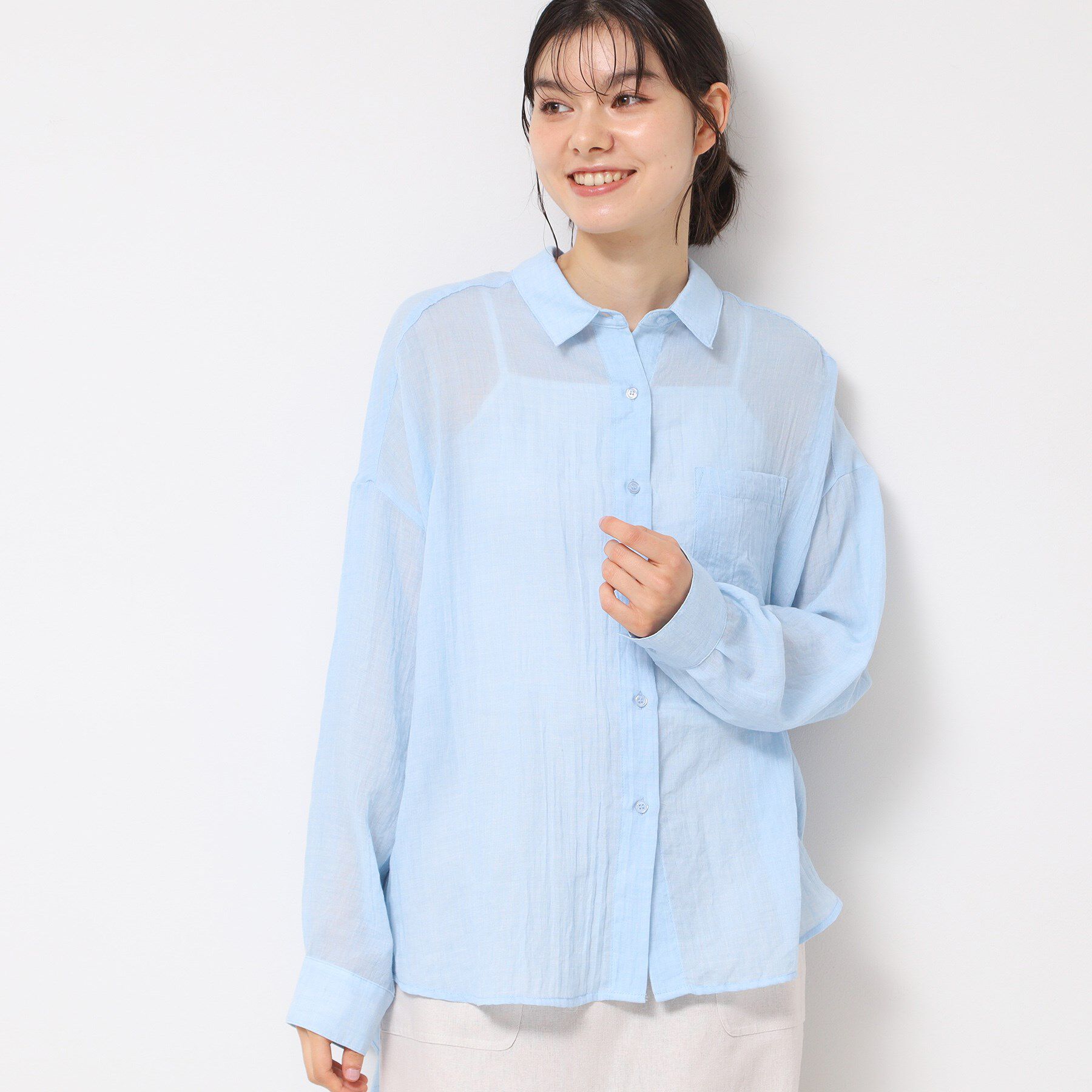 Dessin「【洗える】シアーシャンブレーシャツ」|シャツ・ブラウス|