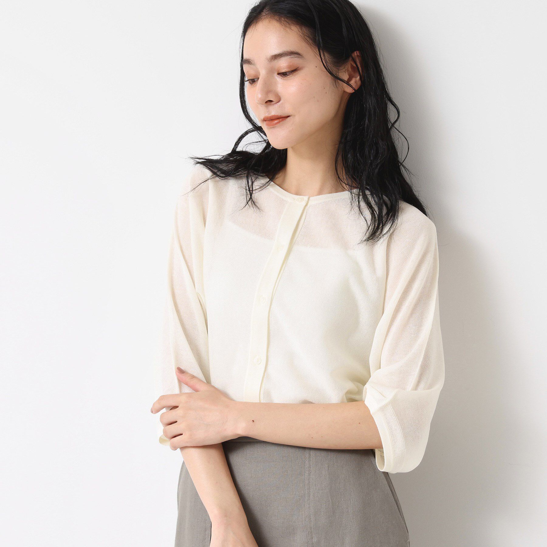 Dessin「【前後2WAY・洗える】シアーカーディガン」|カーディガン|