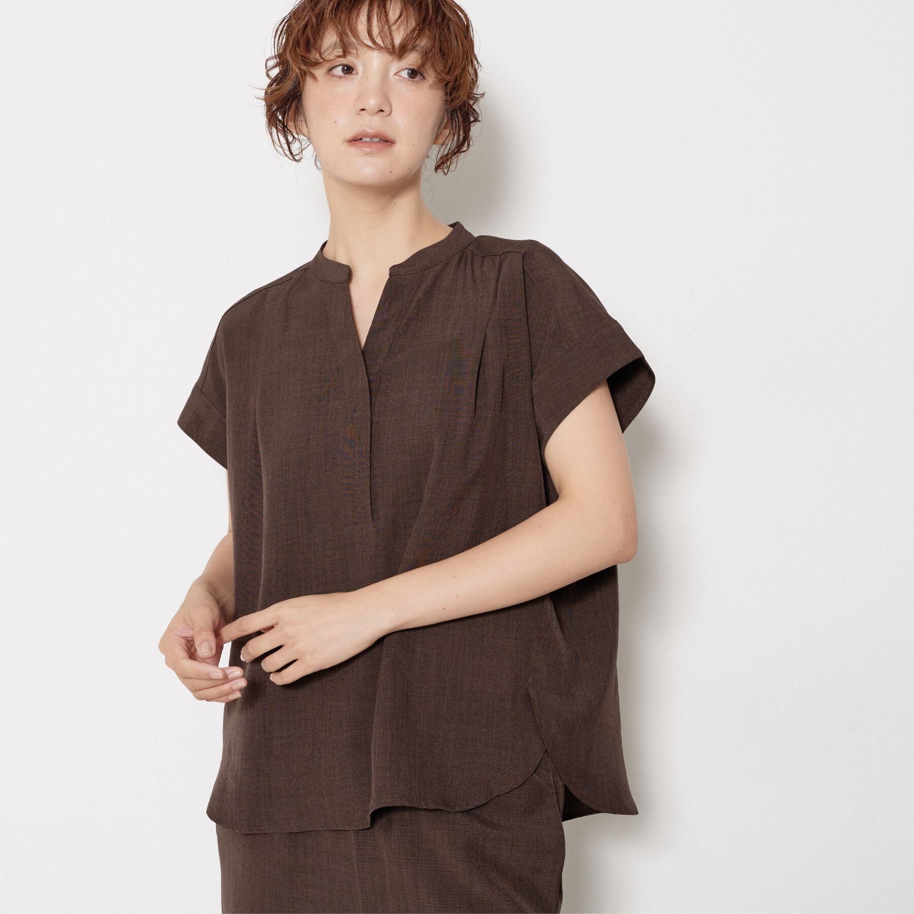 Dessin「【2点セット/ウエストゴム/洗える】スキッパ―シャツ＆ストレートパンツセット」|スーツ|