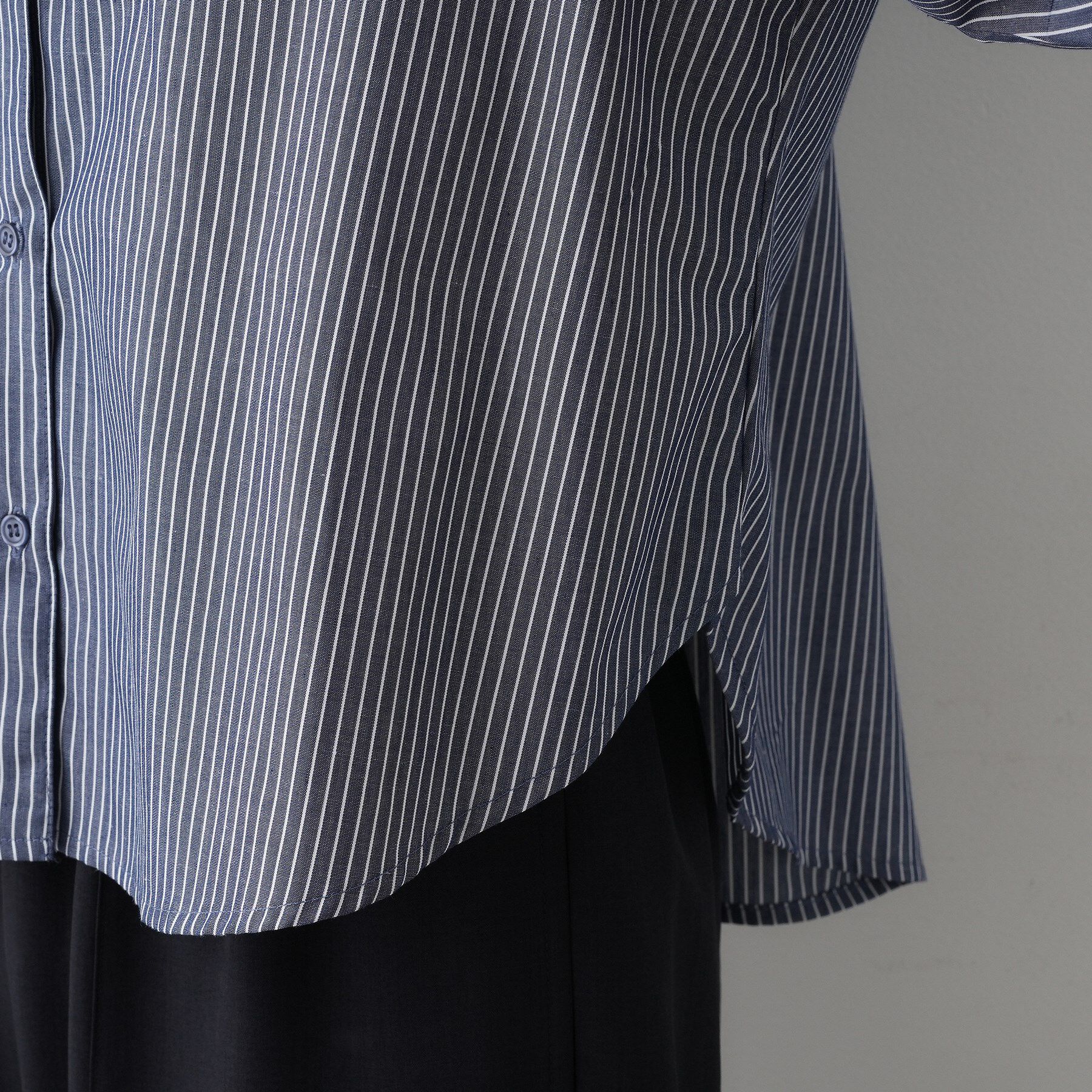 Dessin「【洗える】ストライプギャザー袖ブラウス」|シャツ・ブラウス|