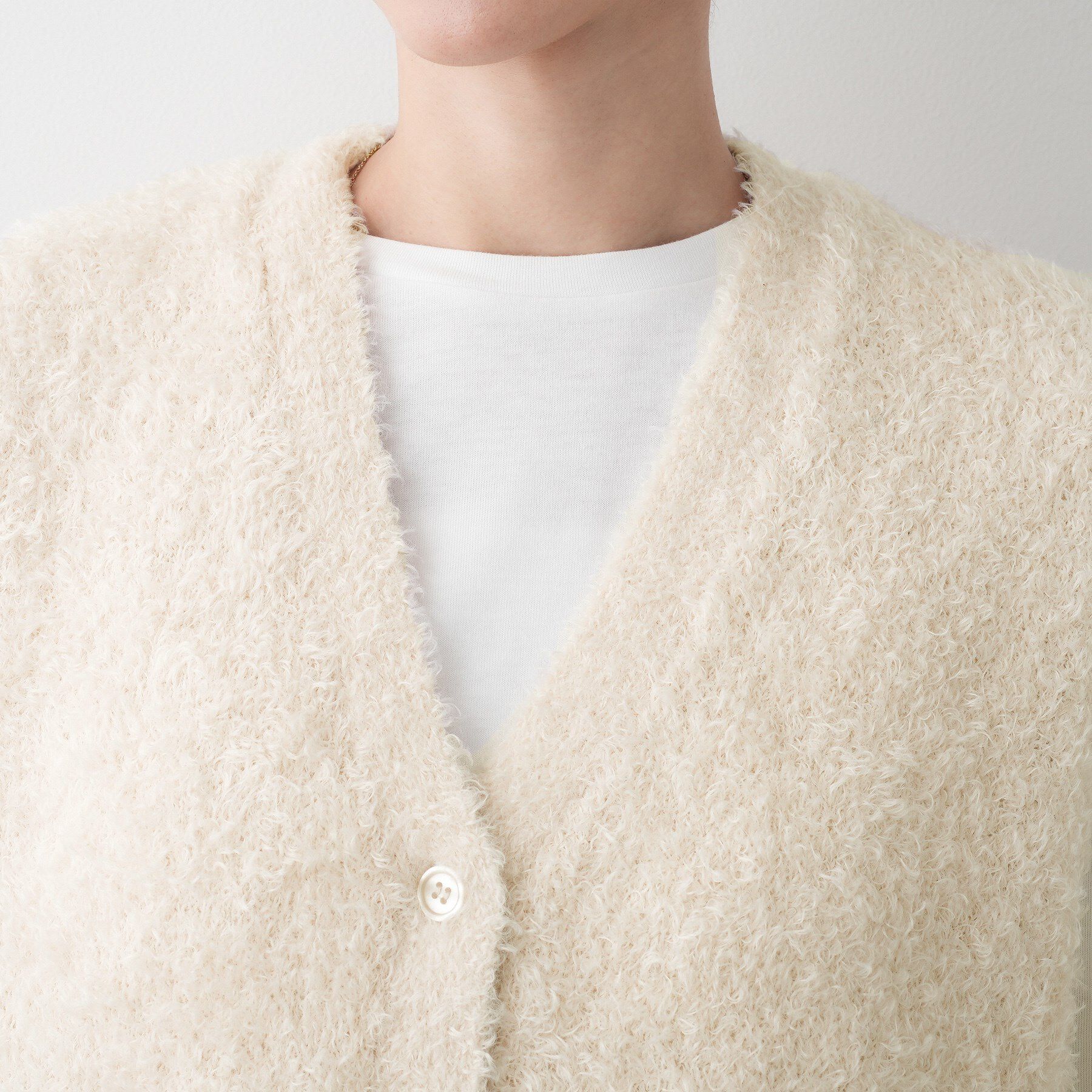 Dessin「【洗える】Vネックシャギーベスト」|ベスト・ジレ|