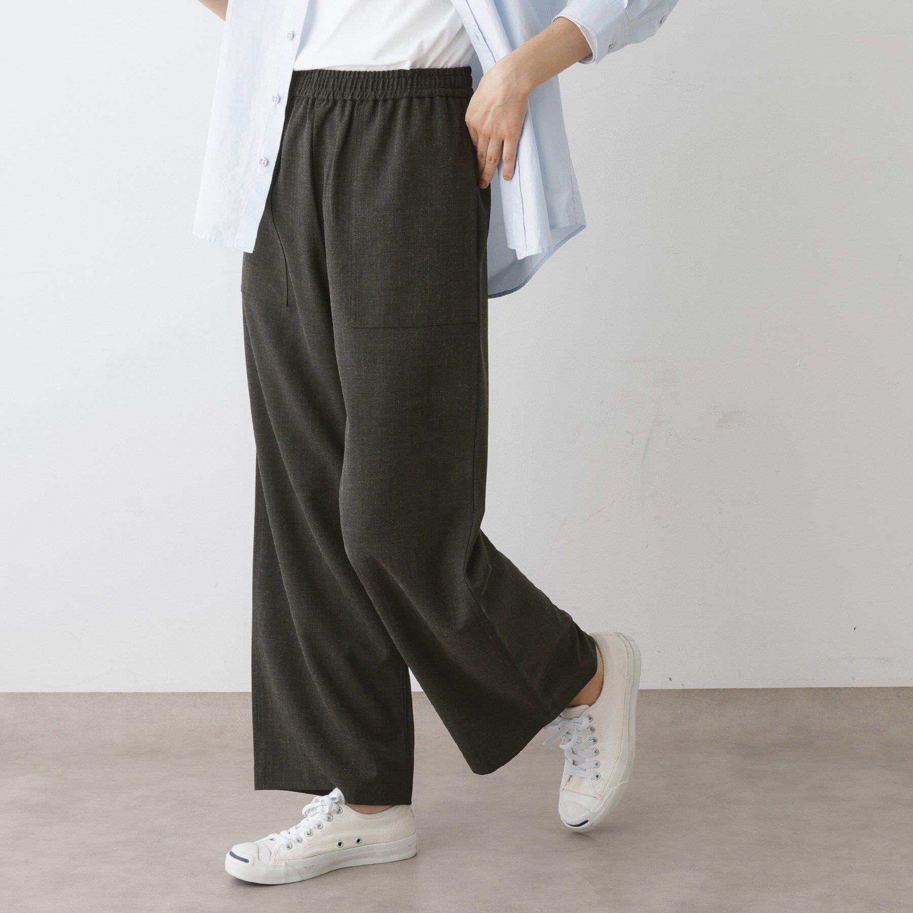 Dessin「【ウエストゴム・洗える】コンフォートワイドパンツ」|その他|