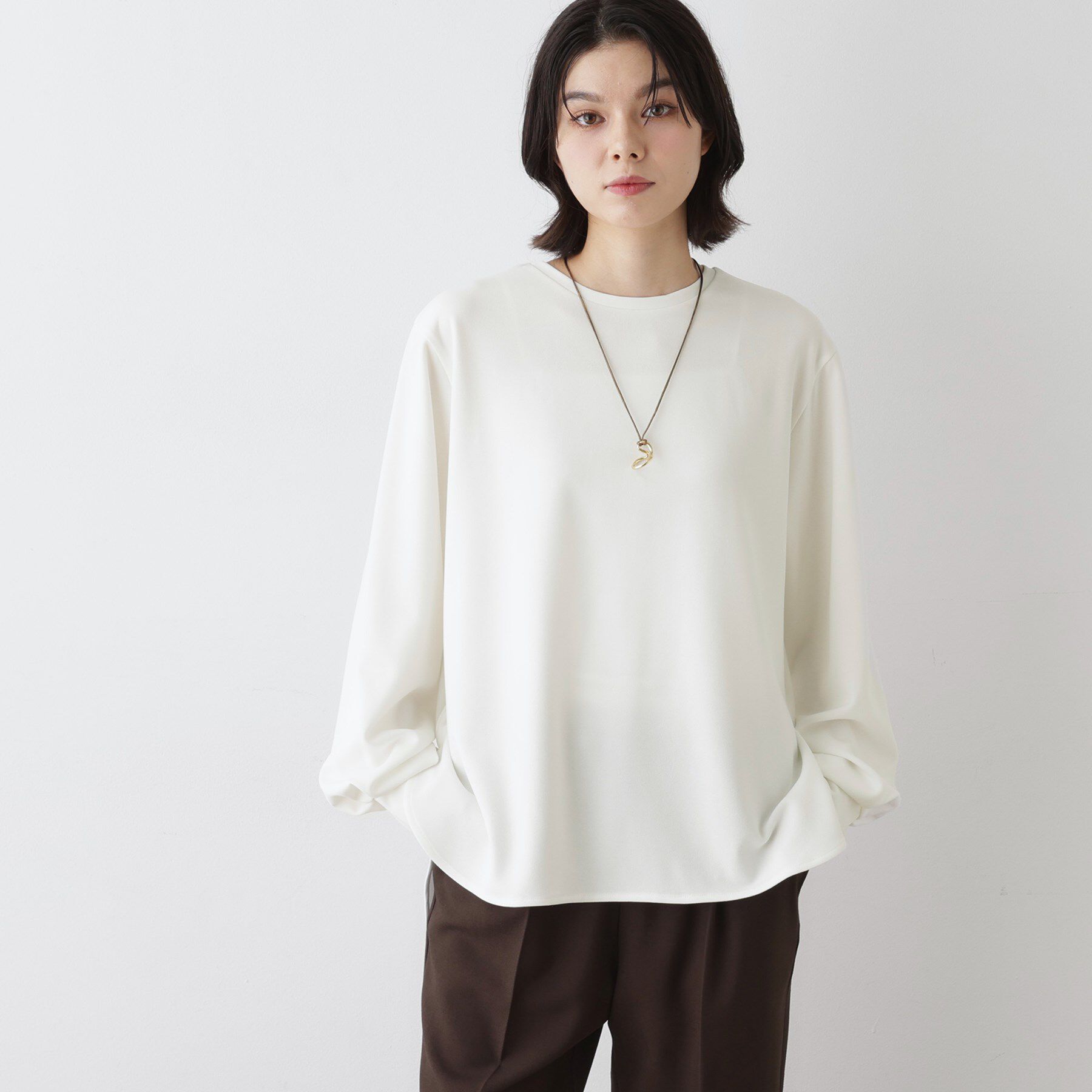 Dessin「【体型カバー・洗える】ドロップショルダーブラウス」|シャツ・ブラウス|