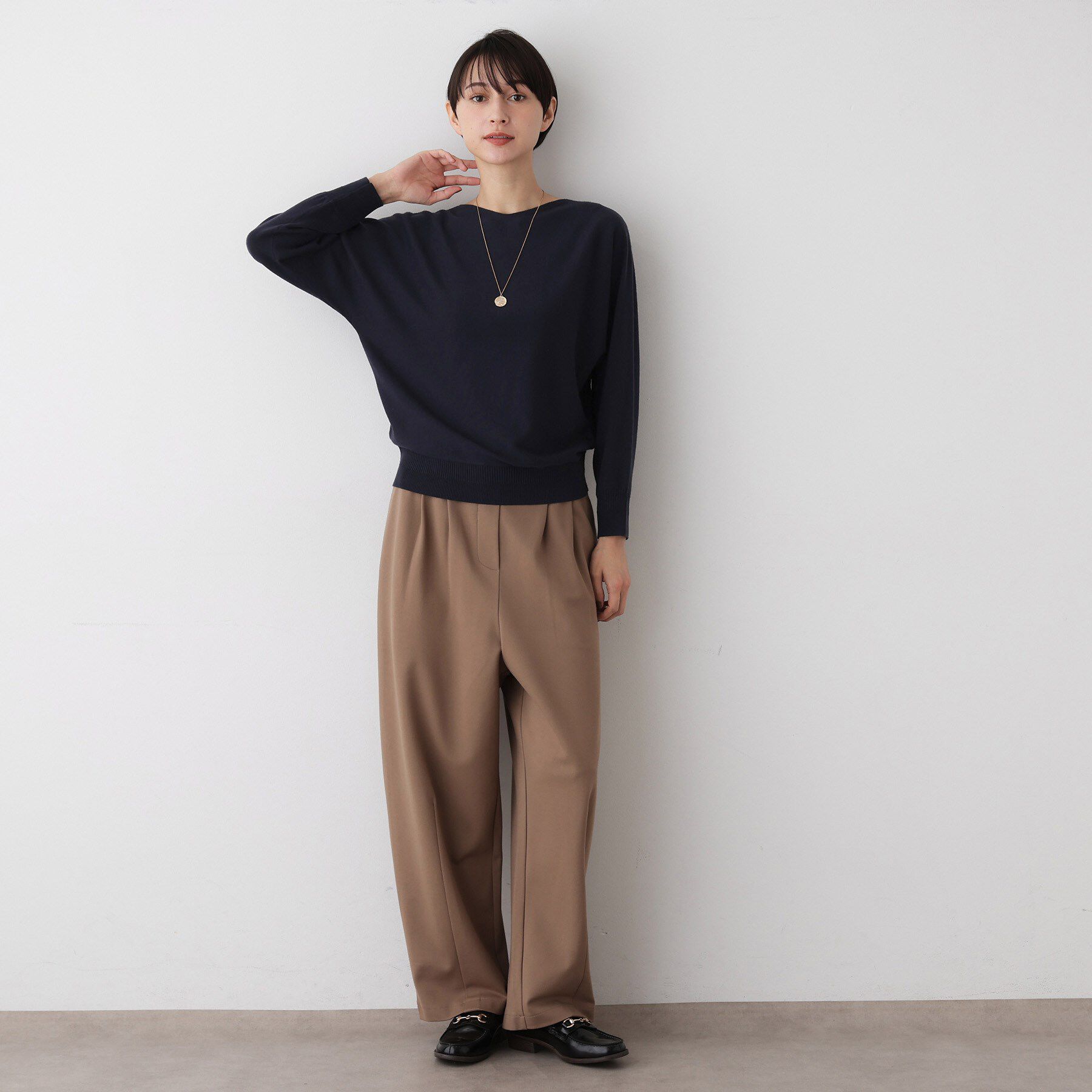 Dessin「【洗える】ウールブレンド後ろボタンニット」|ニット・セーター|