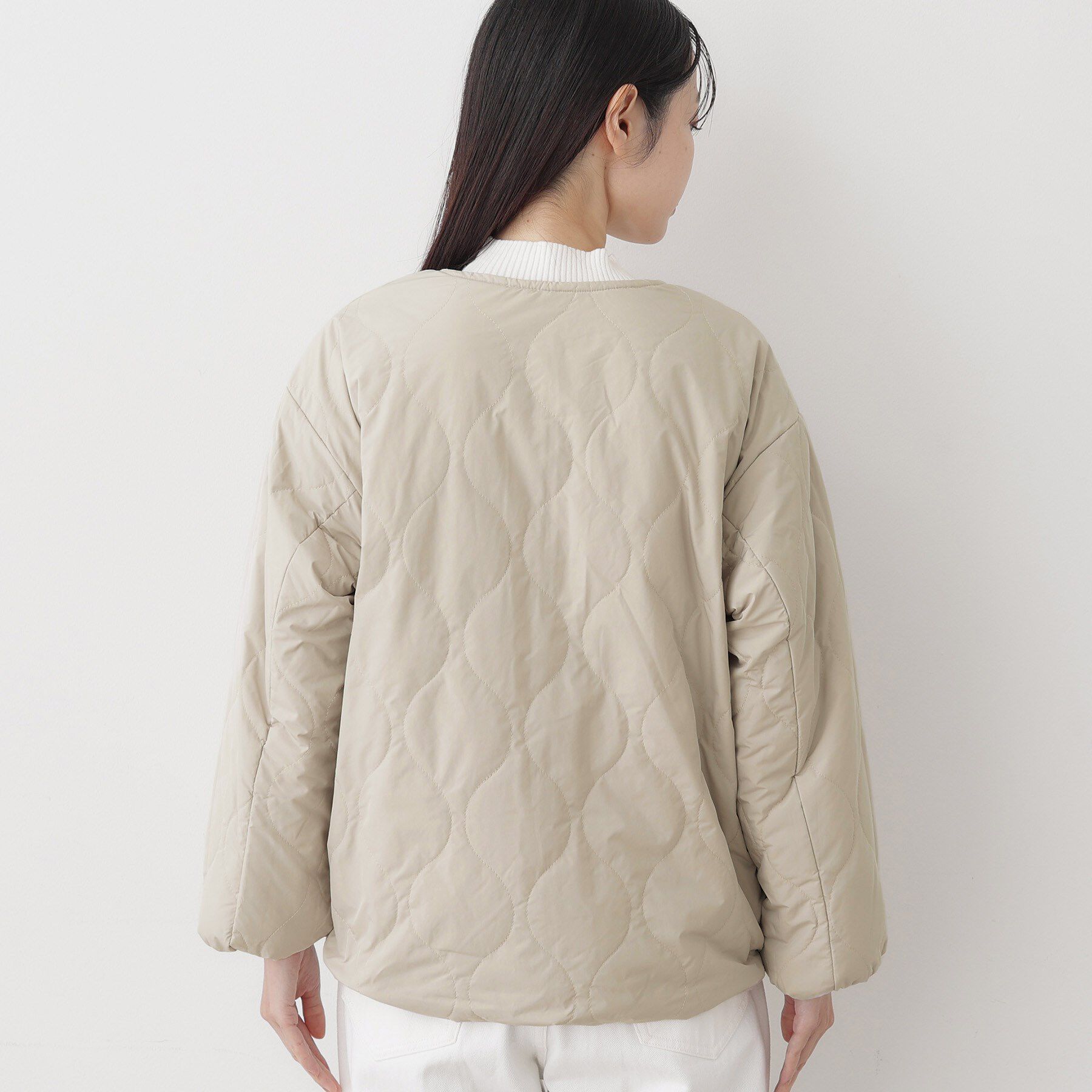 Dessin「【2WAY】リバーシブルタフタボアアウター」|ノーカラージャケット|