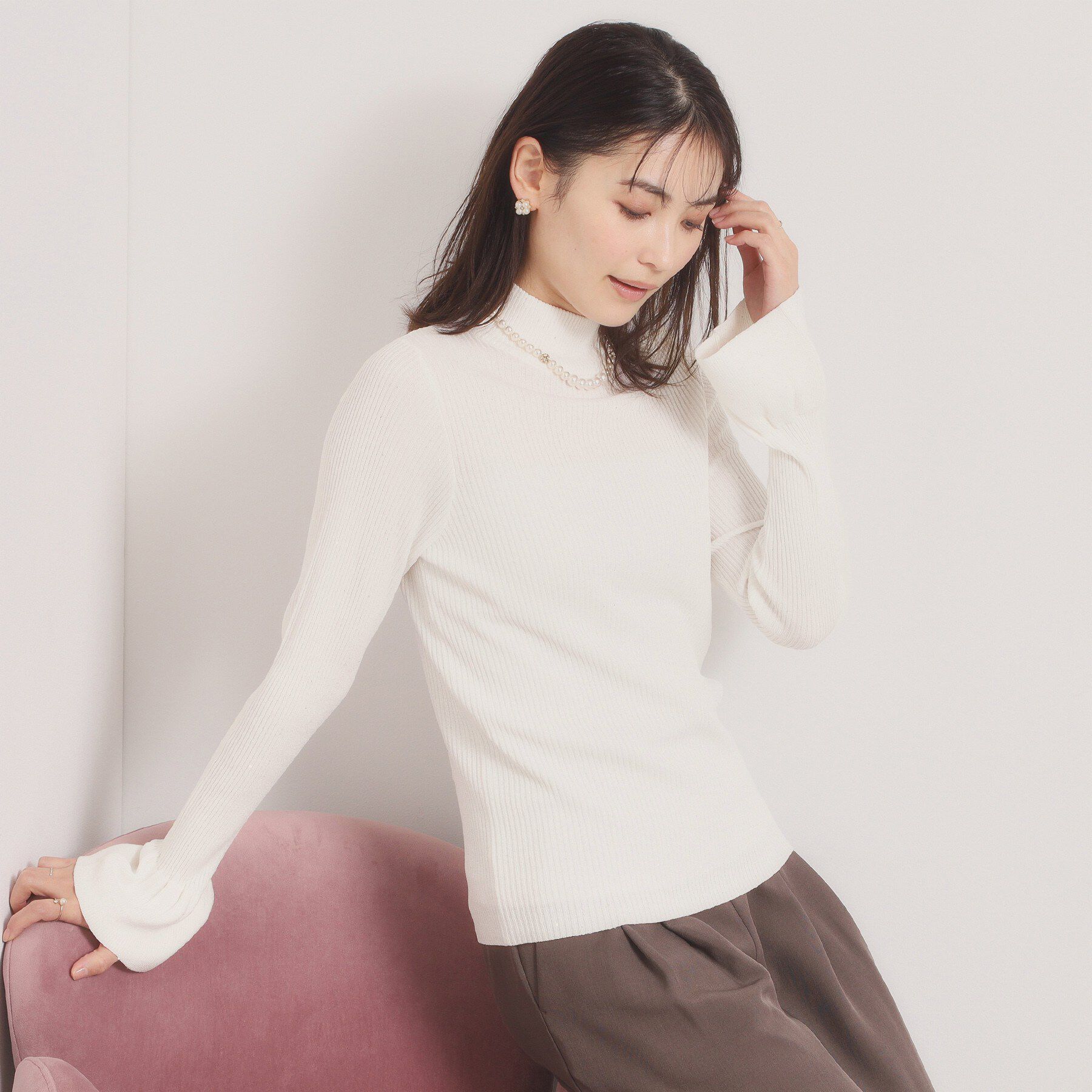 ITS&rsquo;DEMO「【手洗い可】スパンコールリブニット」|ニット・セーター|