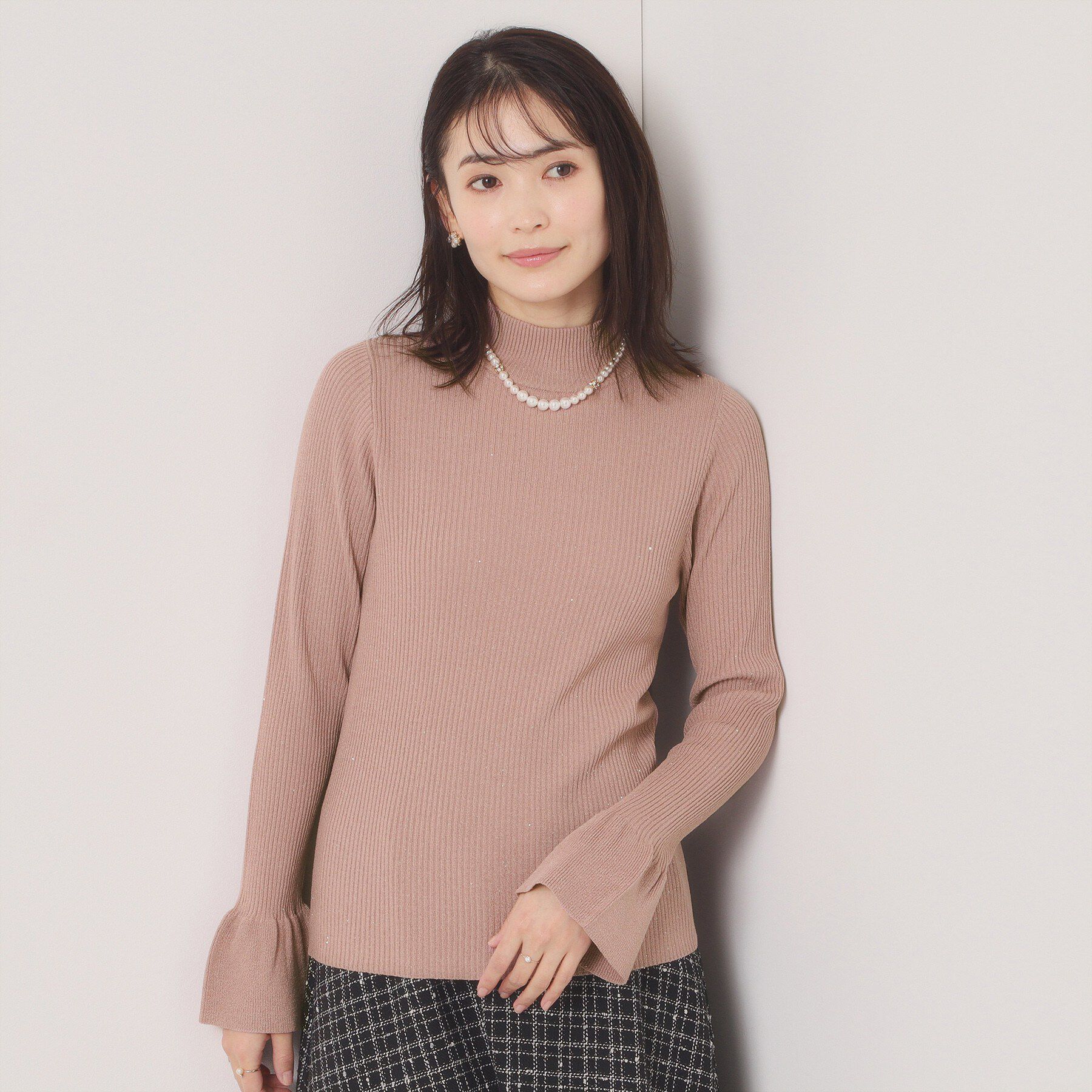 ITS&rsquo;DEMO「【手洗い可】スパンコールリブニット」|ニット・セーター|ピンク(071)