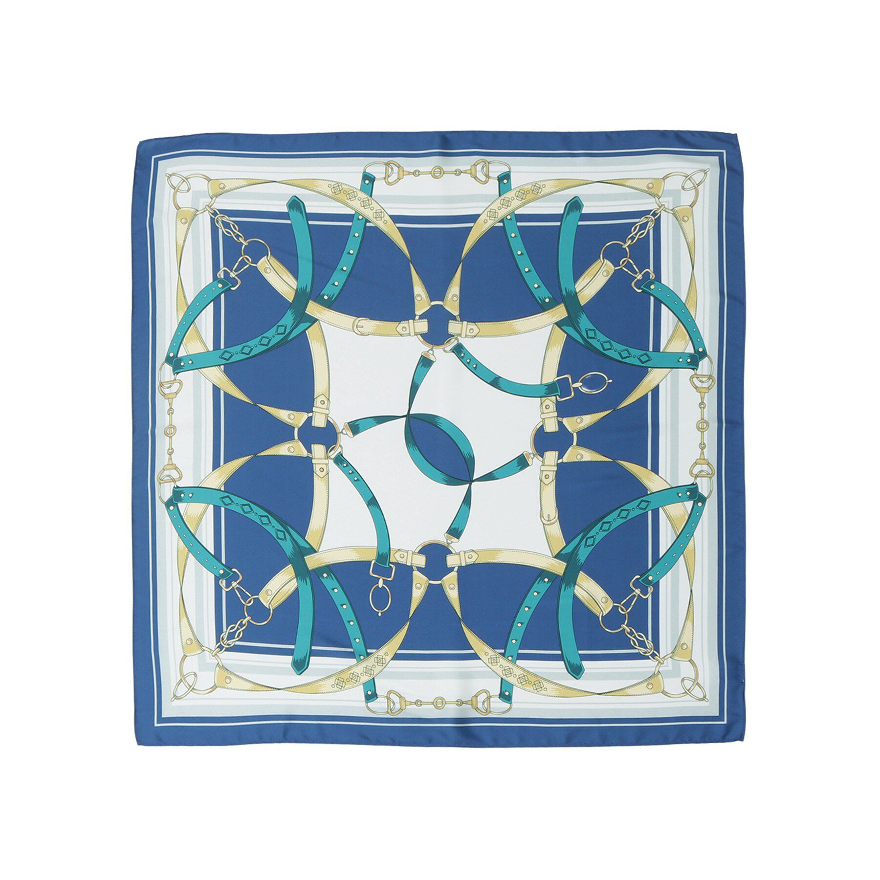 ITS&rsquo;DEMO「70幅ベルト柄スカーフ」|バンダナ・スカーフ|ブルー(192)