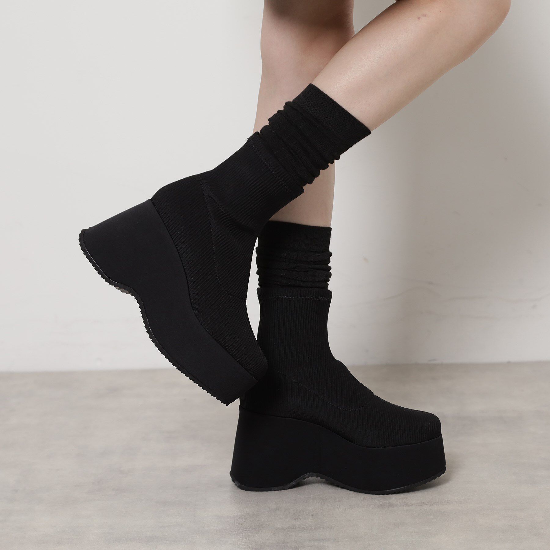 ESPERANZA「厚底ニットショートブーツ」|ショートブーツ|