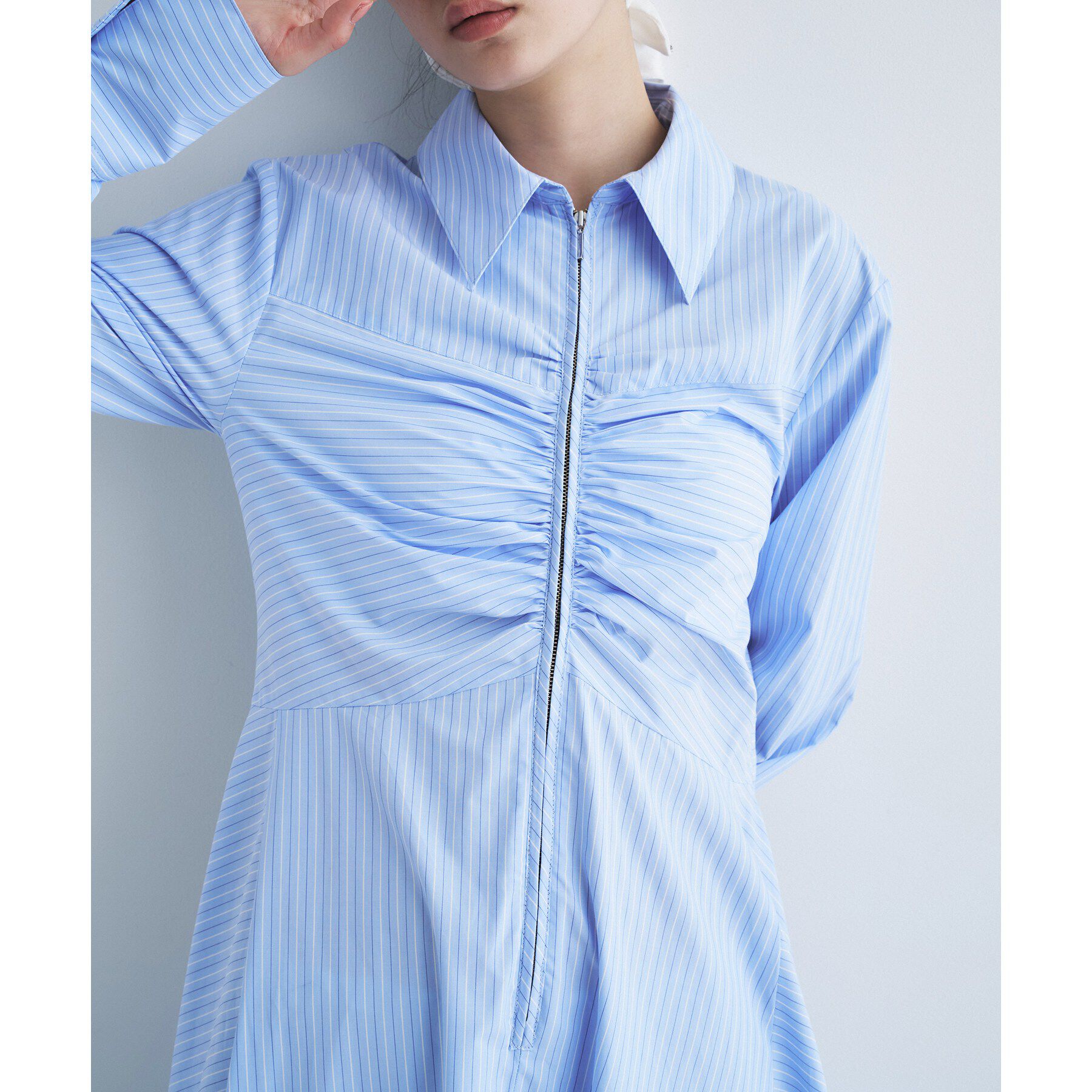 CODE A「stripe shirt dress」|ワンピース|