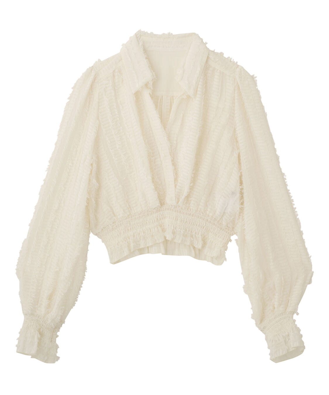 COCO DEAL「カットジャカードカシュクールブラウス」|シャツ・ブラウス|アイボリー