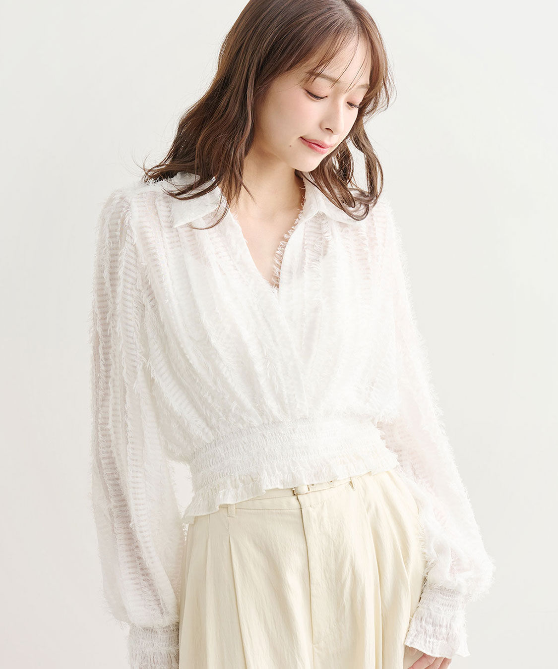 COCO DEAL「カットジャカードカシュクールブラウス」|シャツ・ブラウス|