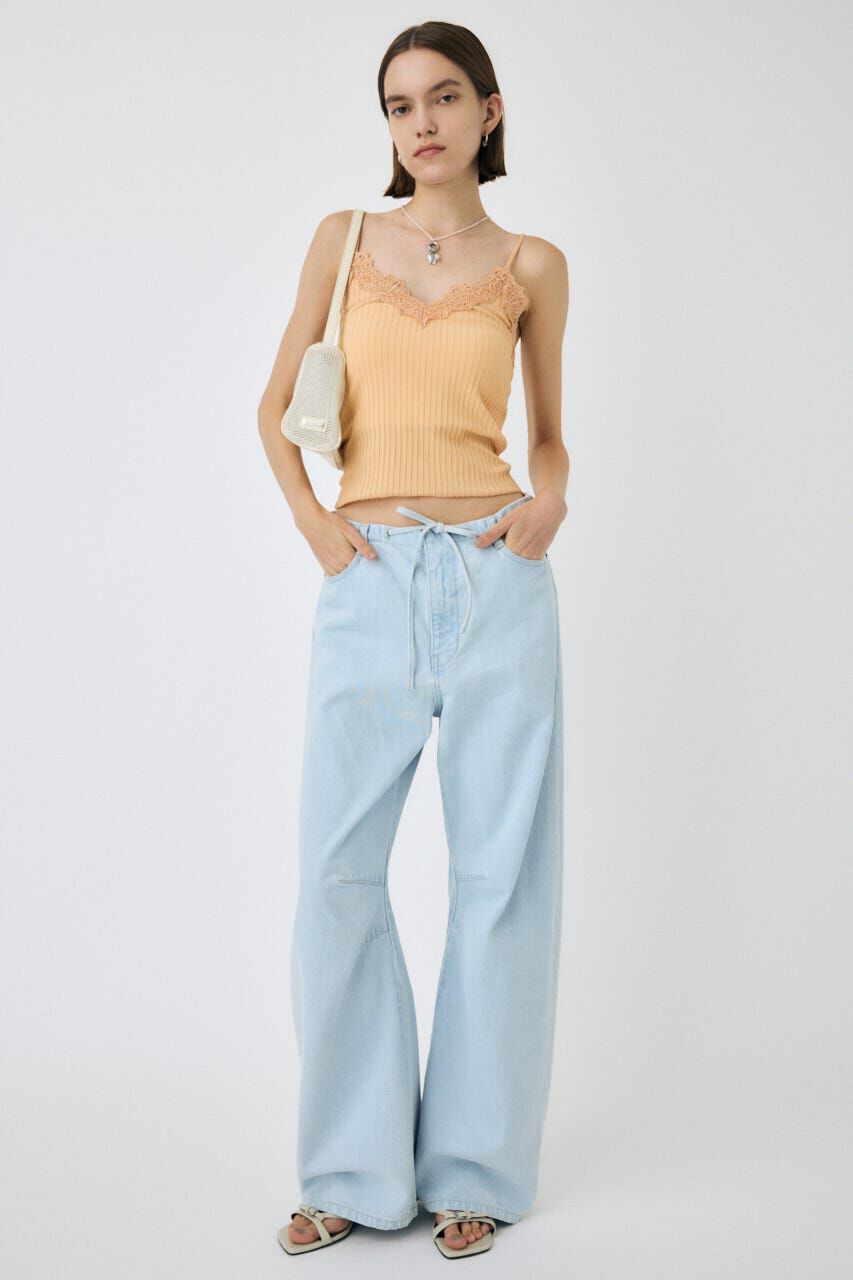 MOUSSY「LACE TRIM RIB キャミソール」|キャミソール|