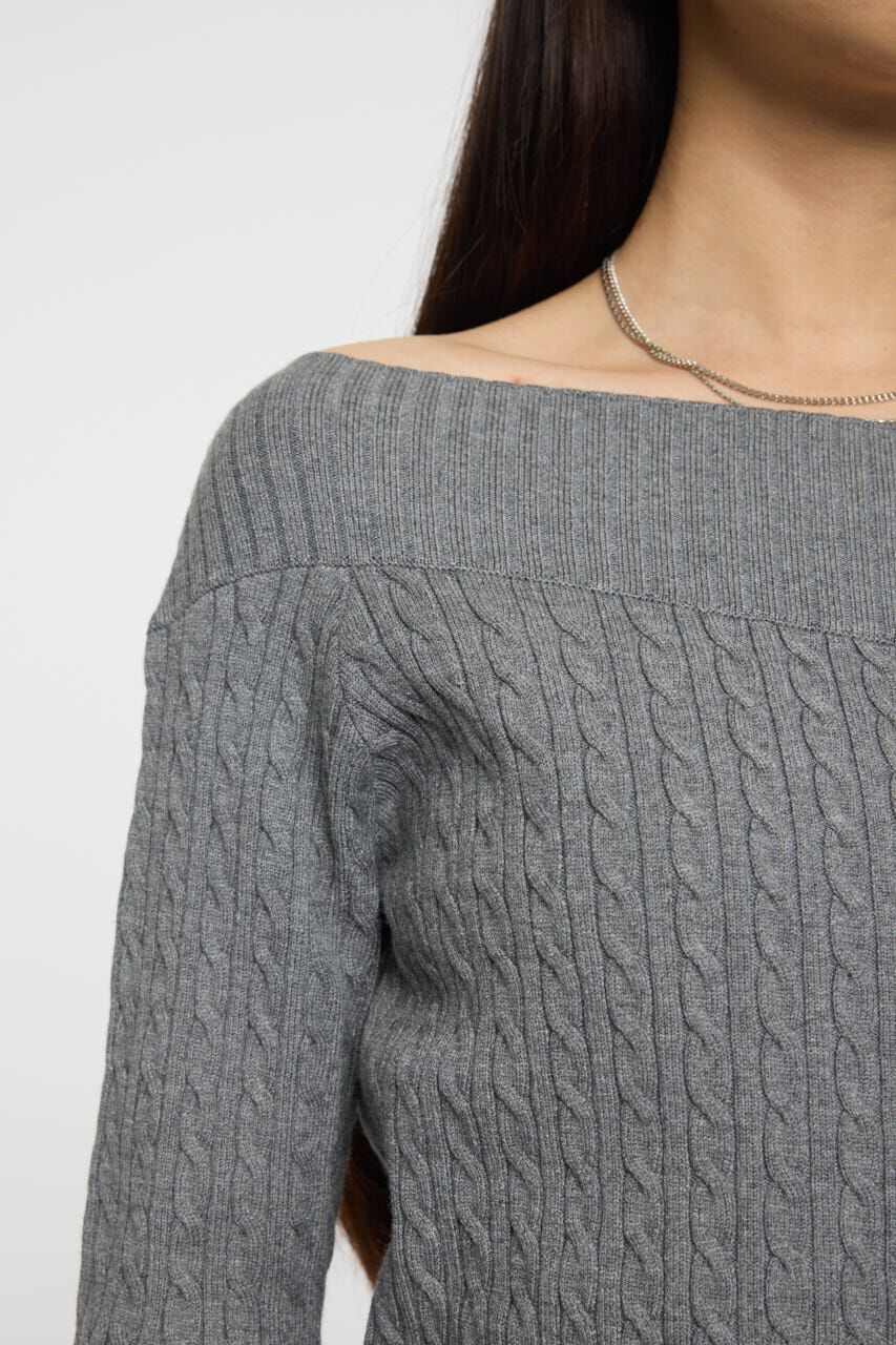 MOUSSY「ASYMMETRY SHOULDER CABLE ニット」|ニット・セーター|