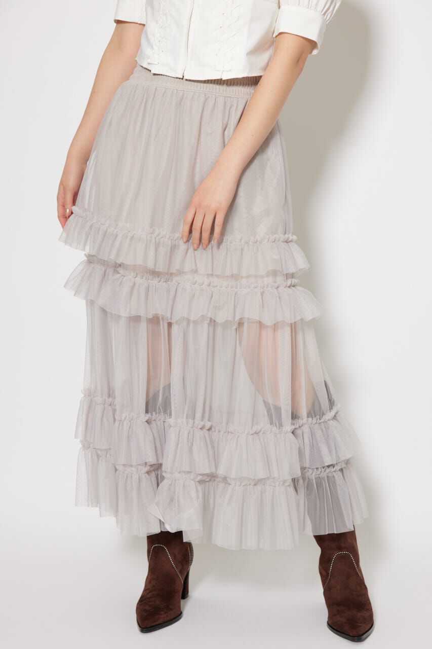 rienda「シアーチュールシャーリングハイウエストスカート」|スカート|