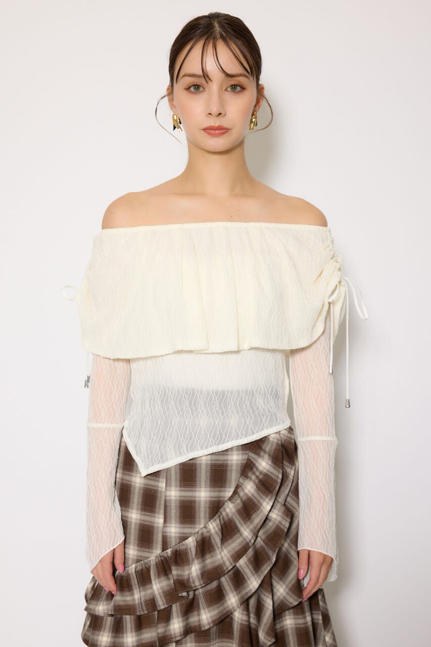 rienda「シアーレースオフショルトップス」|Tシャツ・カットソー|