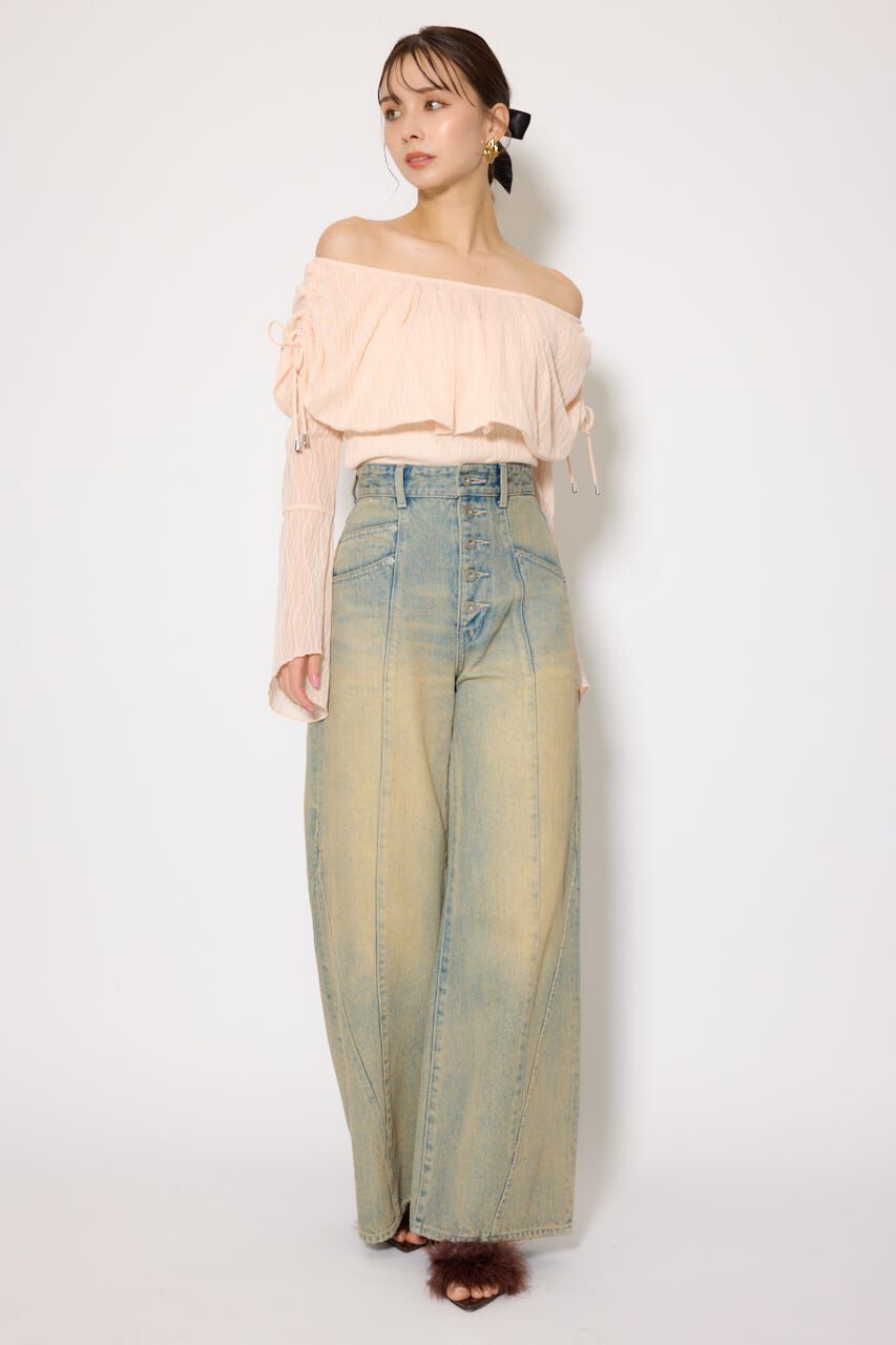 rienda「シアーレースオフショルトップス」|Tシャツ・カットソー|