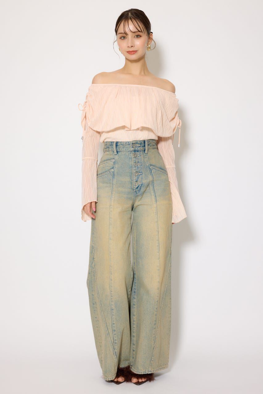 rienda「シアーレースオフショルトップス」|Tシャツ・カットソー|