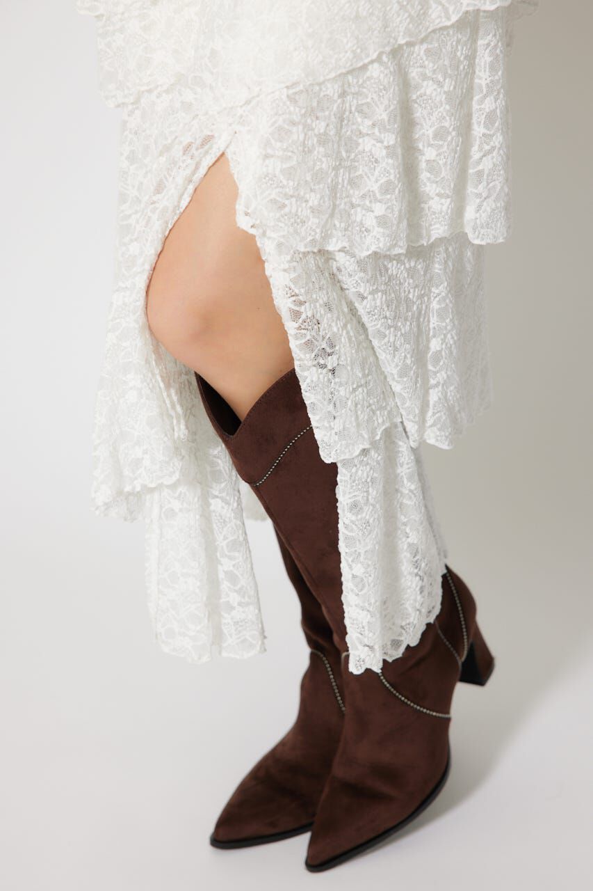 rienda「レースラッフルロングハイウエストスカート」|スカート|