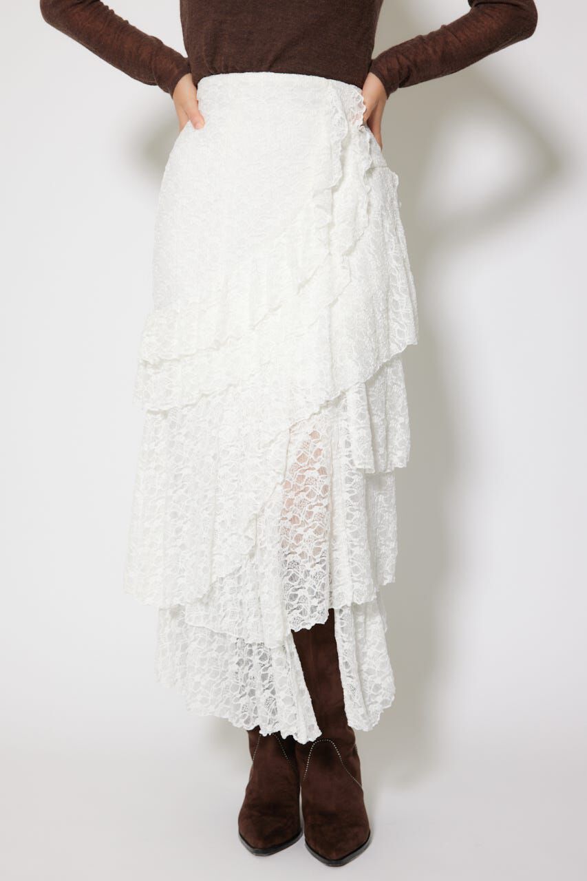 rienda「レースラッフルロングハイウエストスカート」|スカート|