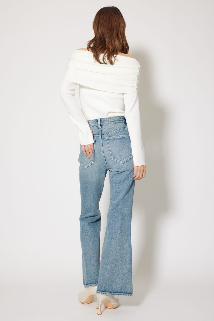 rienda「フラワー刺繍ブーツカットデニムパンツ」|デニム|