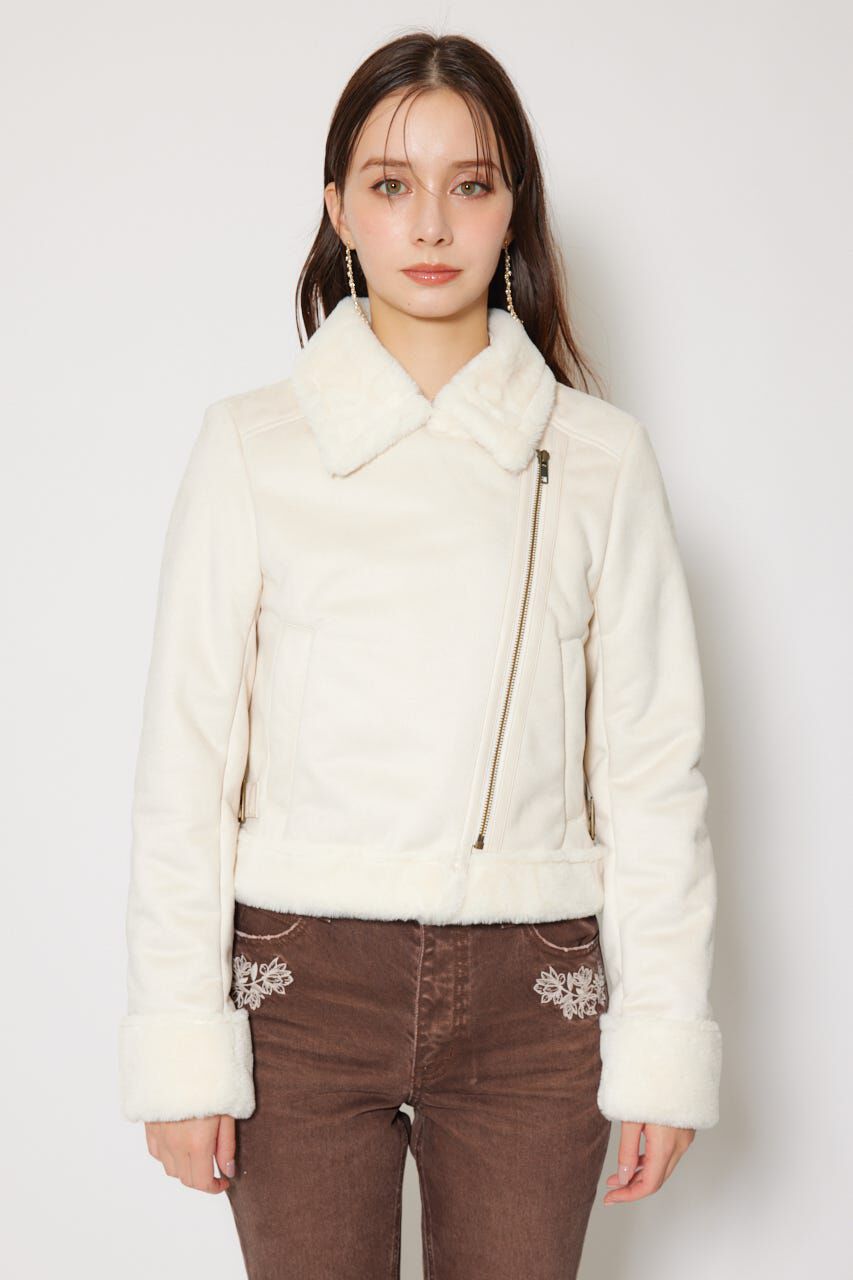 rienda「25AWフェイクスエードムートンライダースジャケット」|その他|