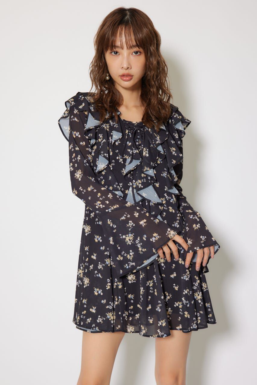 rienda「フリルフレアミニワンピース」|ワンピース|