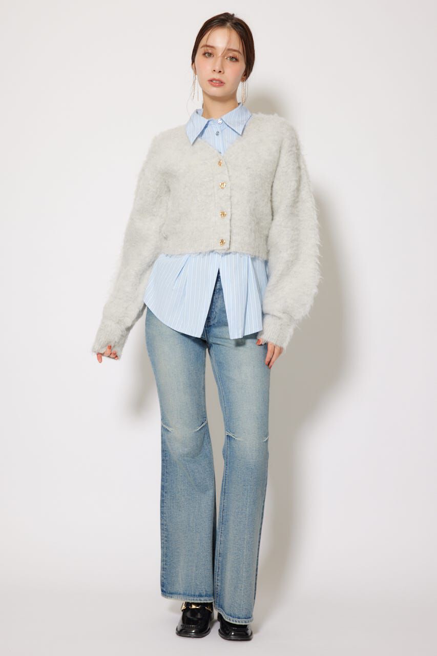 rienda「W faceシャギーニットカーディガン」|カーディガン|