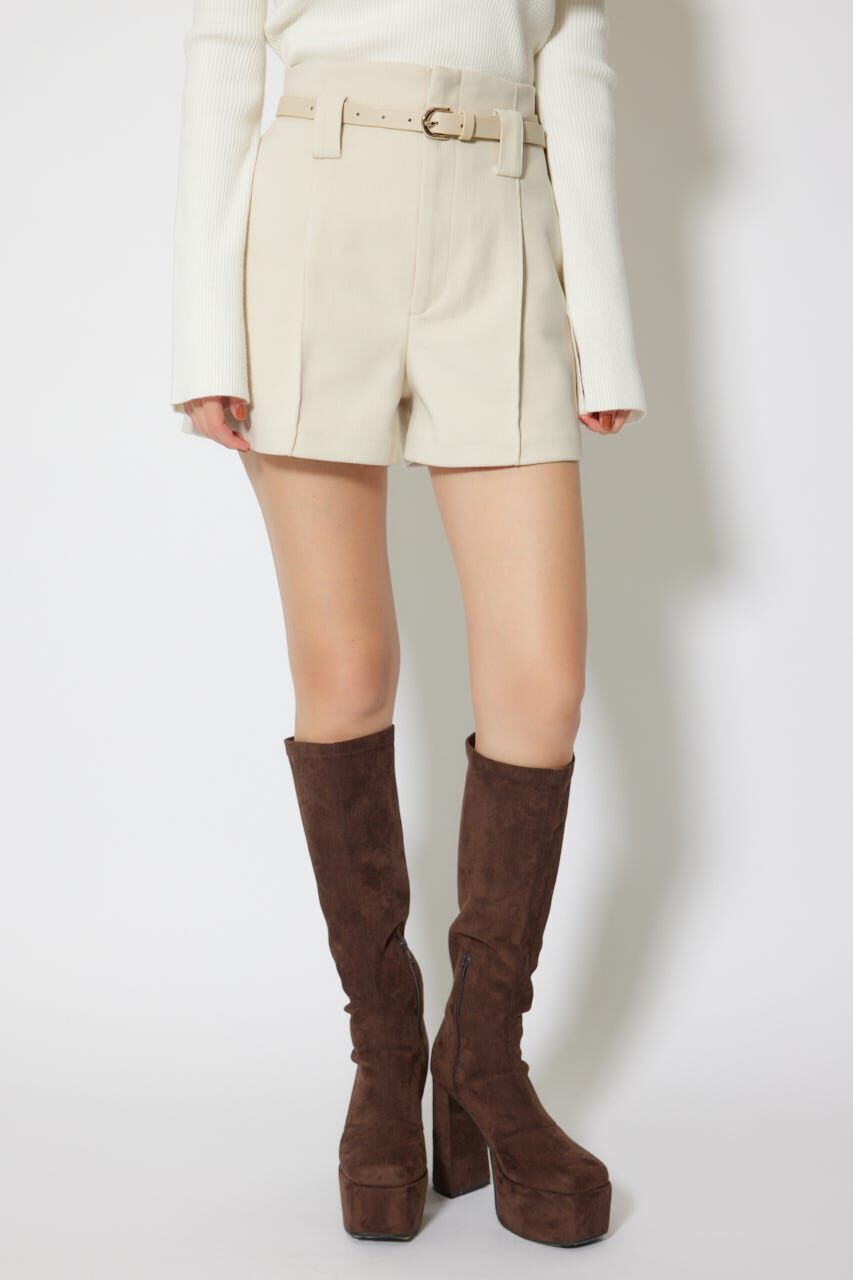 rienda「ベルト付きピンタックショートパンツ」|その他|