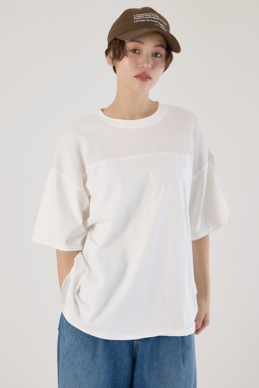 RODEO CROWNS「ワッフルコンビカットトップス」|Tシャツ・カットソー|O/WHT1