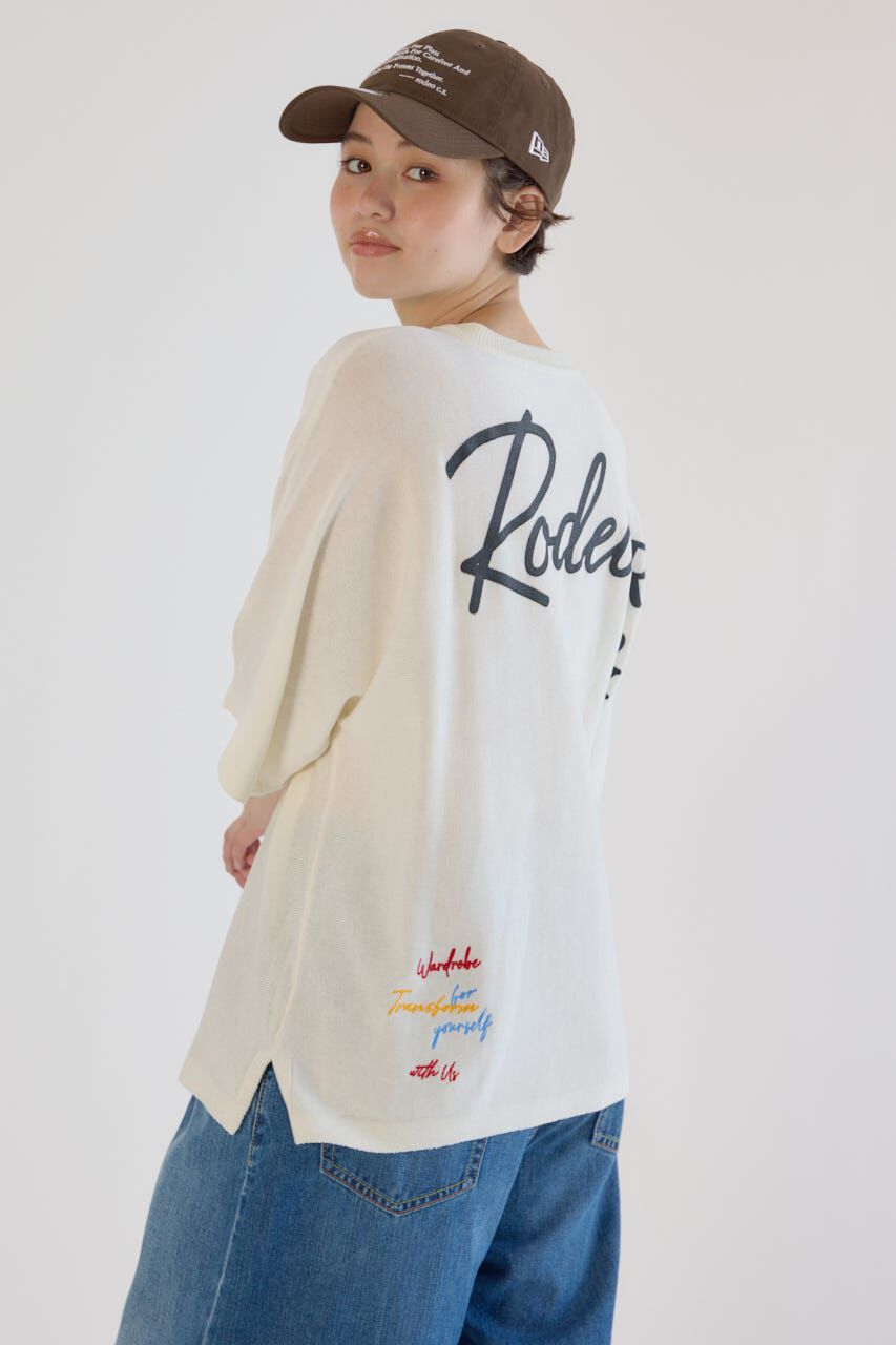 RODEO CROWNS「BIG LOGO5分袖ニットトップス」|ニット・セーター|