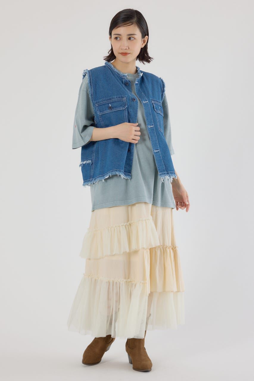 RODEO CROWNS「バックフリルベスト」|ダウンベスト・ベスト|