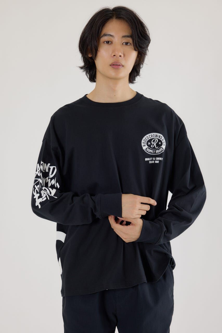 RODEO CROWNS「3steps 長袖Tシャツ」|Tシャツ・カットソー|BLK