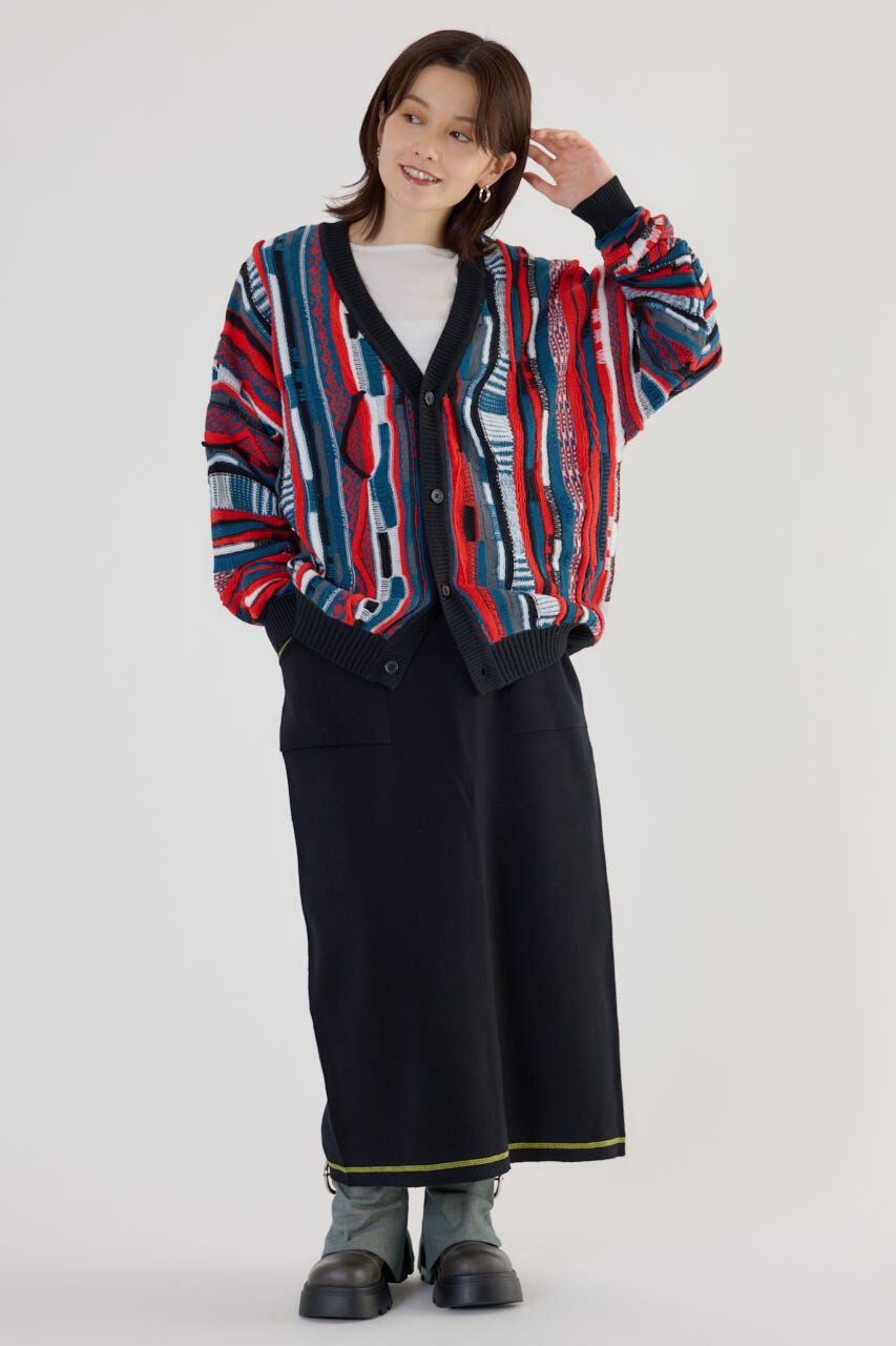 RODEO CROWNS「3Dマルチカラーニットカーディガン」|カーディガン|