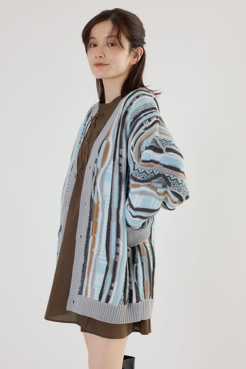 RODEO CROWNS「3Dマルチカラーニットカーディガン」|カーディガン|