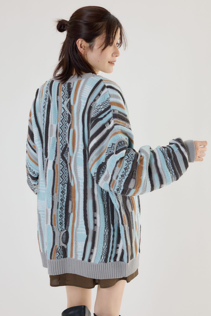 RODEO CROWNS「3Dマルチカラーニットカーディガン」|カーディガン|