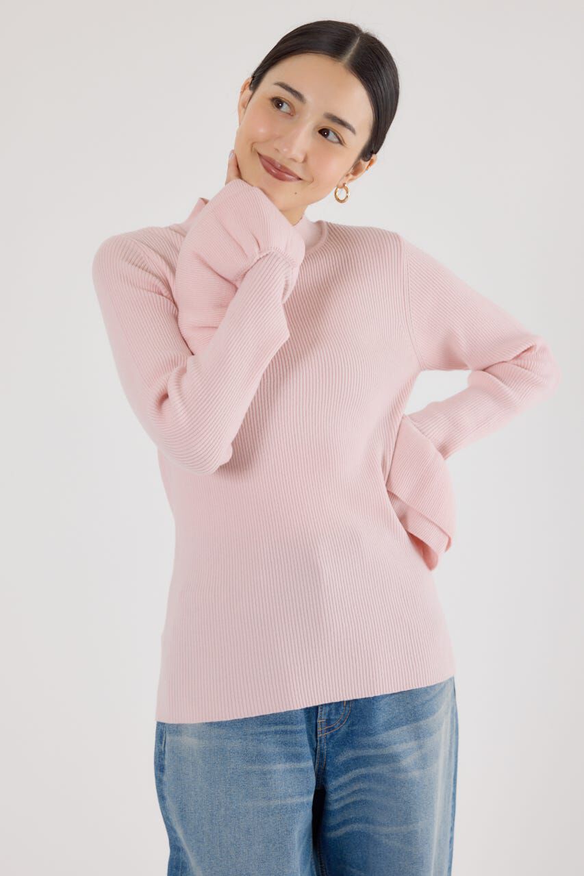 RODEO CROWNS「フリルリブニットトップス」|ニット・セーター|L/PNK1