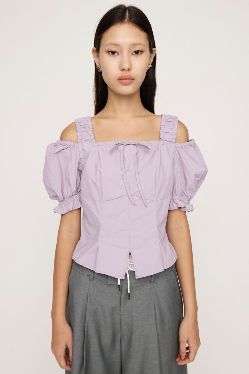 SLY「SHOULDER OPEN SQ PUFF トップス」|シャツ・ブラウス|