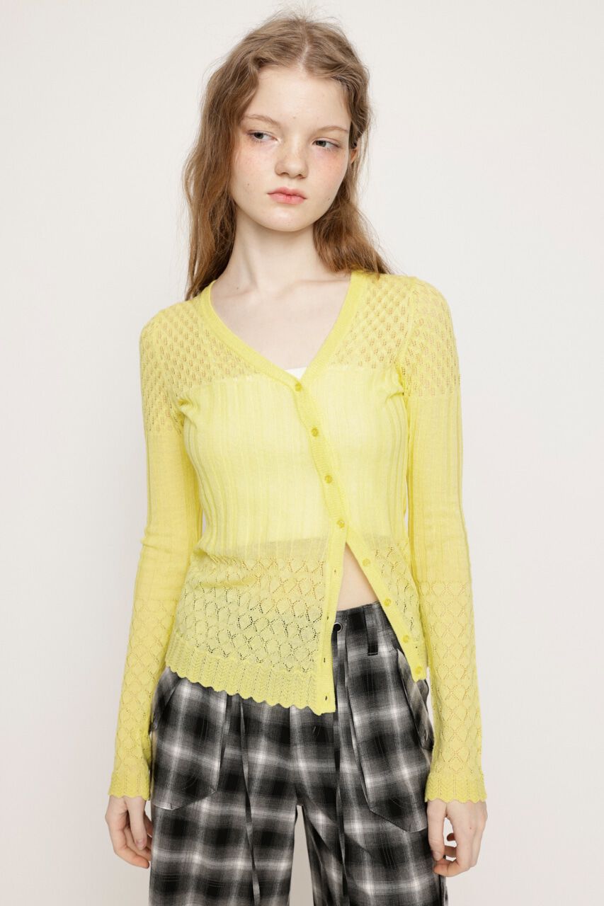 SLY「CROCHET SLANT BUTTON カーディガン」|カーディガン|