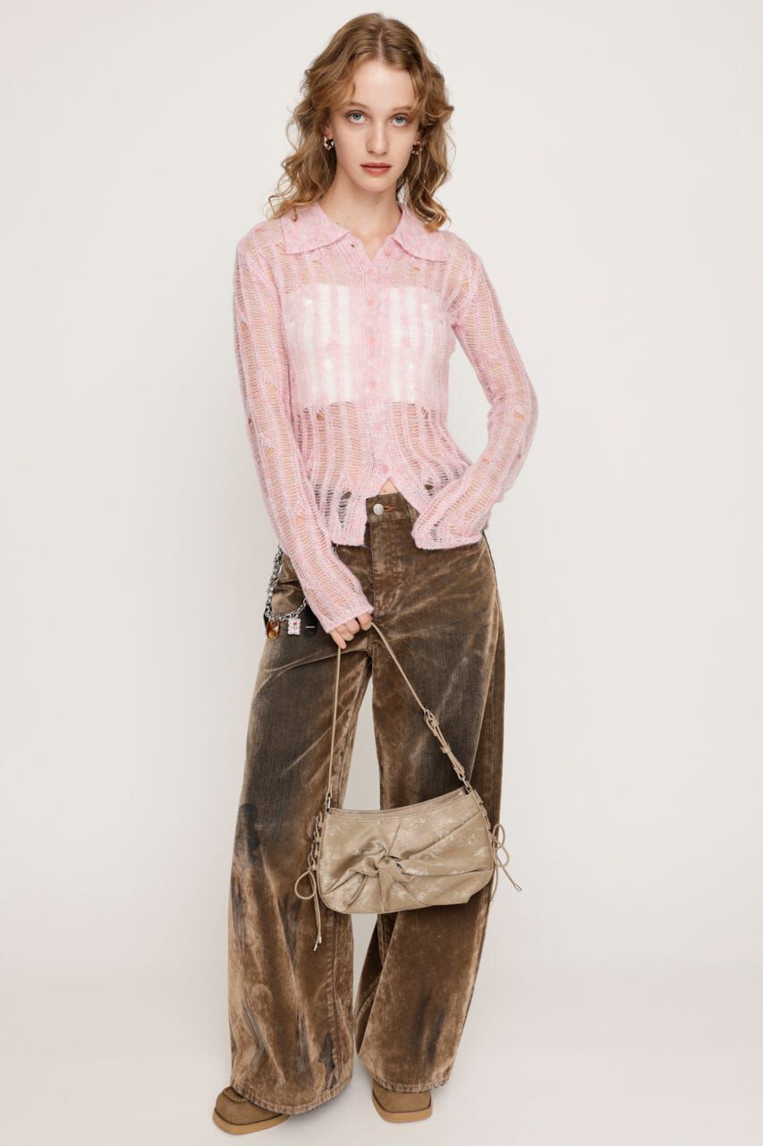 SLY「DAMAGE KNIT カーディガン」|カーディガン|