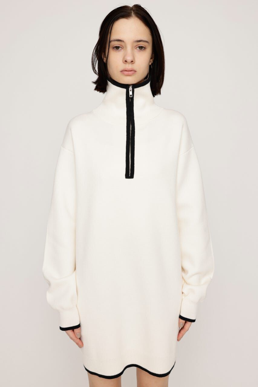 SLY「HALF ZIP HN KNIT ショートワンピース」|ワンピース|